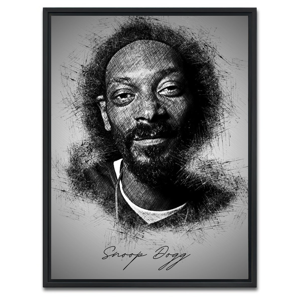AUTO-MOCKUP WHITE | Snoop Sketch | 1 Piece | Black Framed Canvas | group=3x4