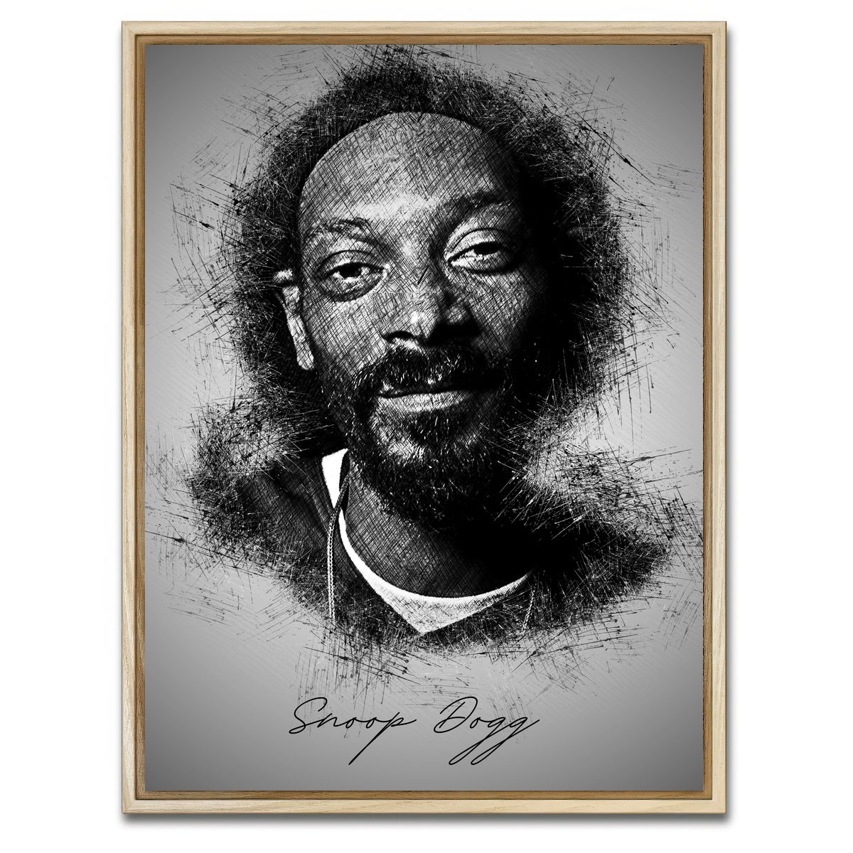 AUTO-MOCKUP WHITE | Snoop Sketch | 1 Piece | Natural Framed Canvas | group=3x4