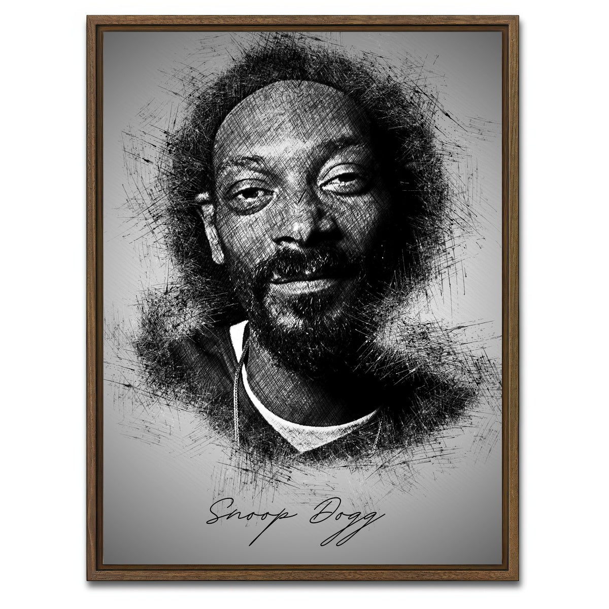 AUTO-MOCKUP WHITE | Snoop Sketch | 1 Piece | Walnut Framed Canvas | group=3x4