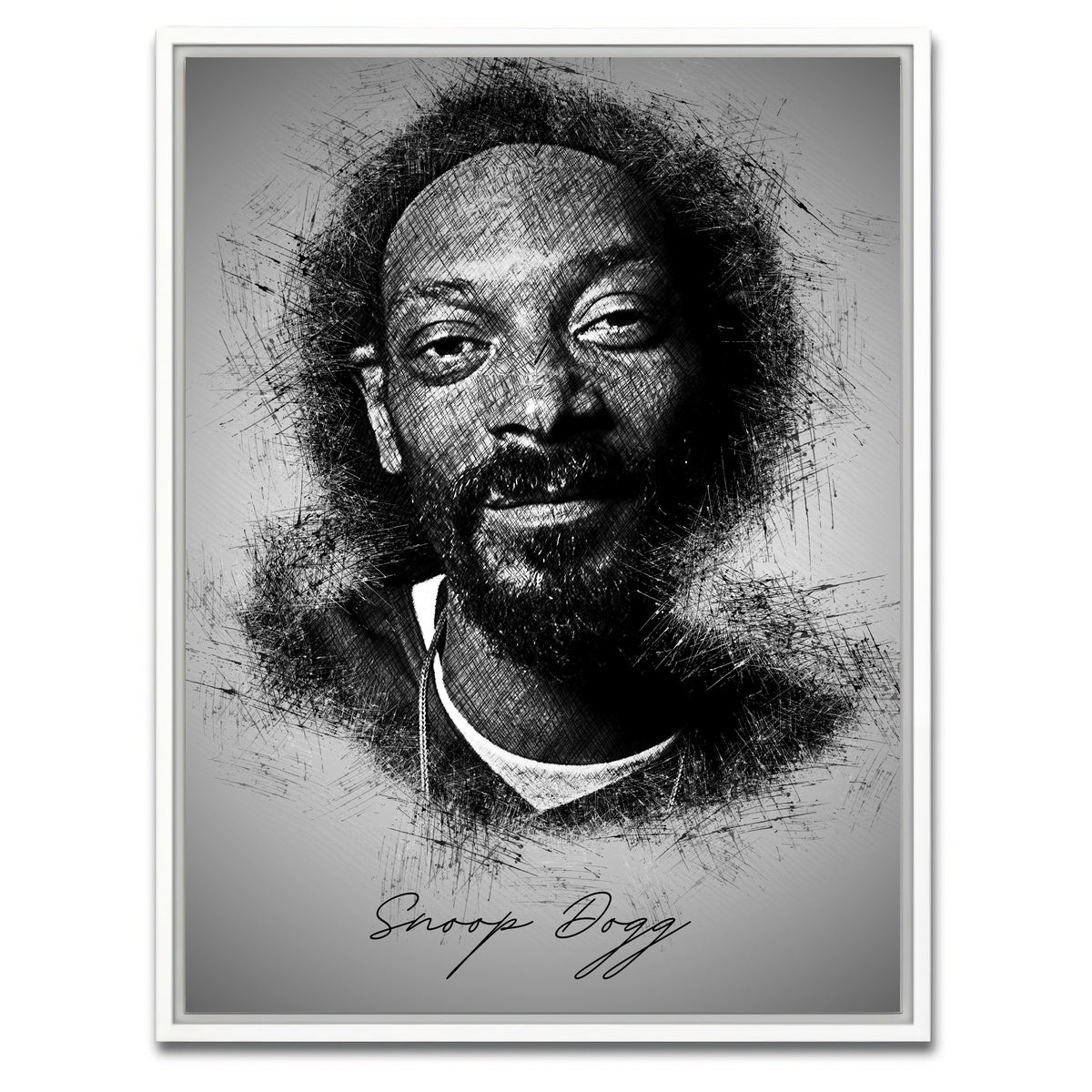 AUTO-MOCKUP WHITE | Snoop Sketch | 1 Piece | White Framed Canvas | group=3x4