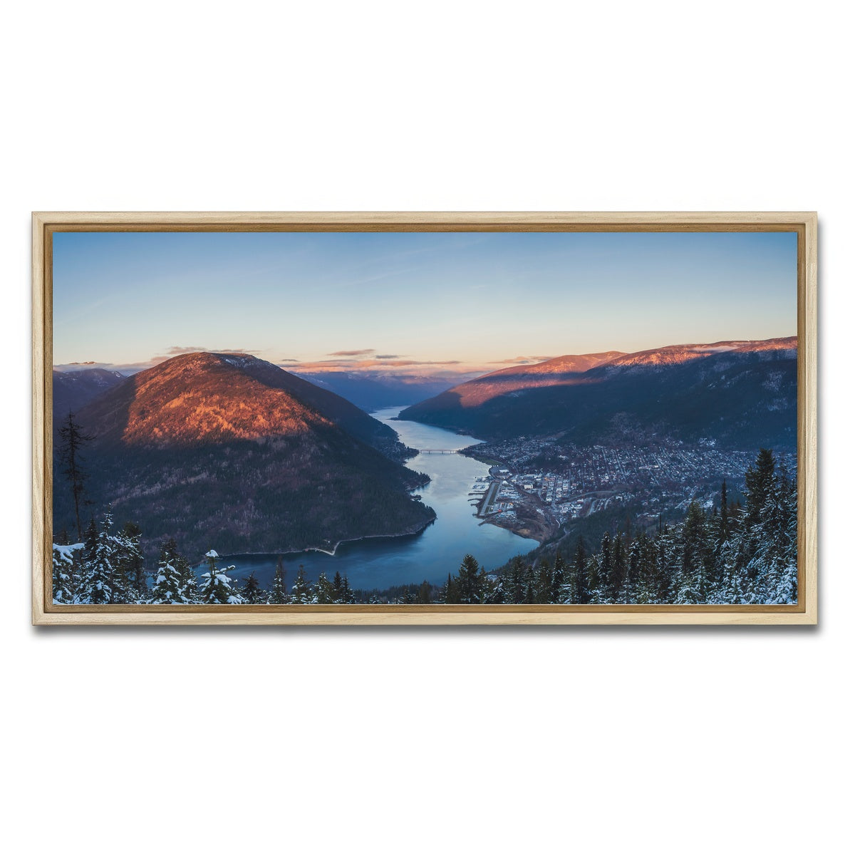 AUTO-MOCKUP WHITE | Snow Capped Creek | 1 Piece | Natural Framed Canvas | group=2x1