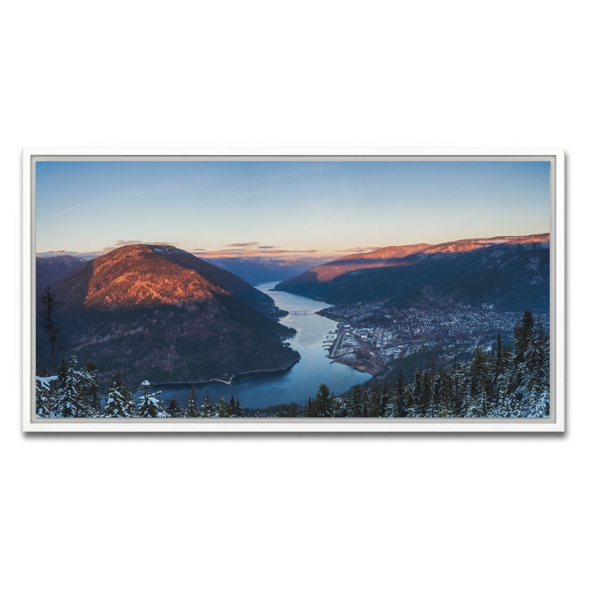 AUTO-MOCKUP WHITE | Snow Capped Creek | 1 Piece | White Framed Canvas | group=2x1