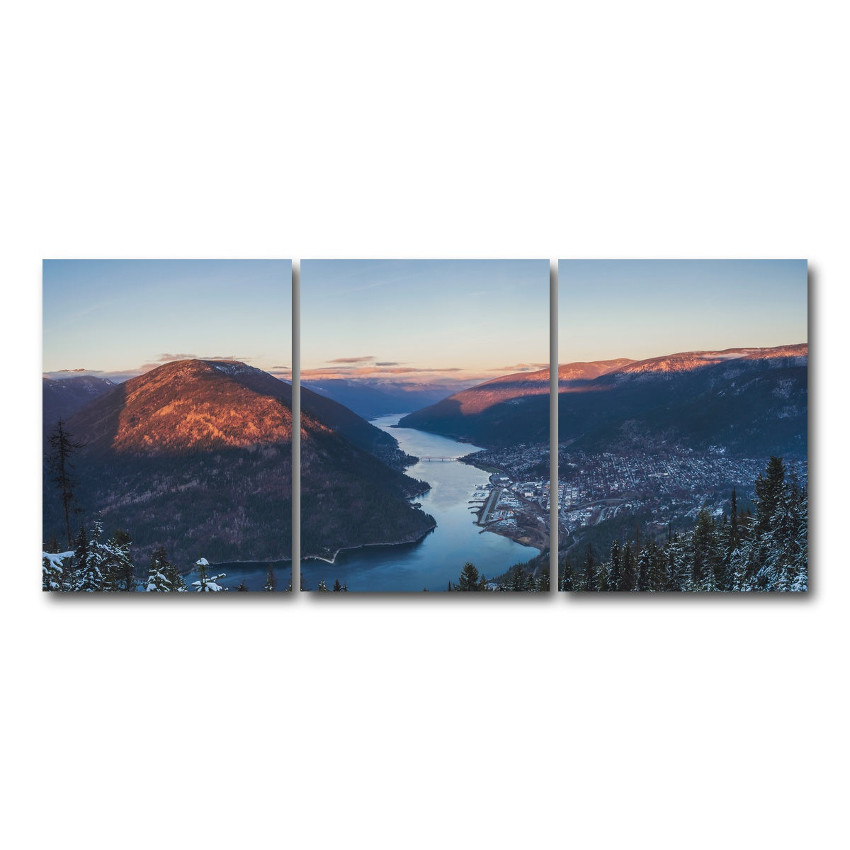 AUTO-MOCKUP WHITE | Snow Capped Creek | 3 Piece | Gallery Wrap Canvas | group=18x24
