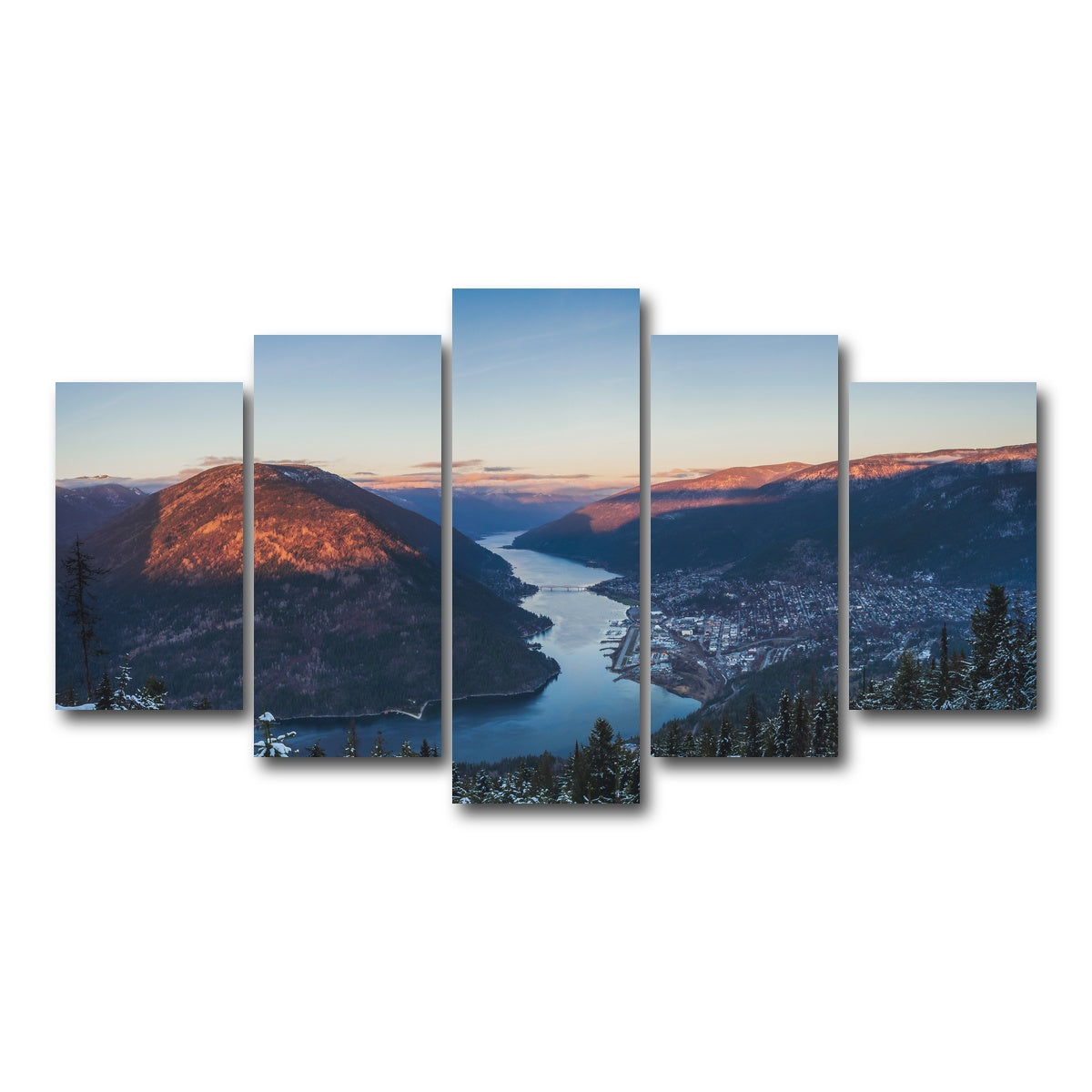 AUTO-MOCKUP WHITE | Snow Capped Creek | 5 Piece | Gallery Wrap Canvas | group=5_normal