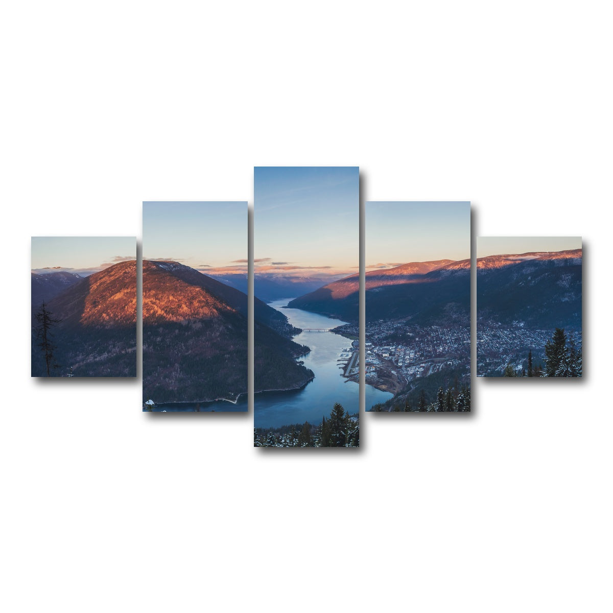 AUTO-MOCKUP WHITE | Snow Capped Creek | 5 Piece | Gallery Wrap Canvas | group=5_short