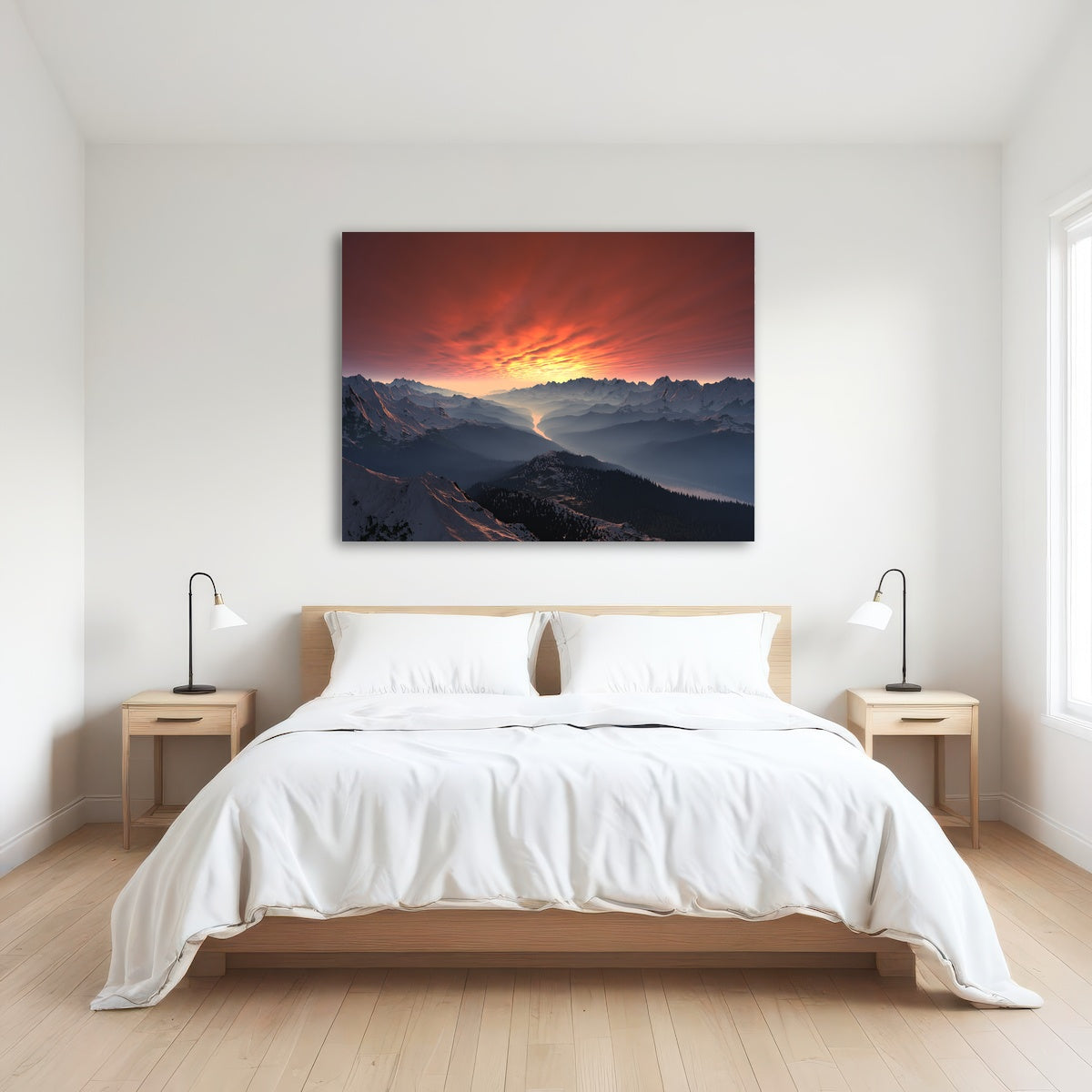 AUTO-MOCKUP ROOM | Snow Covered Mountain Valley Sunset