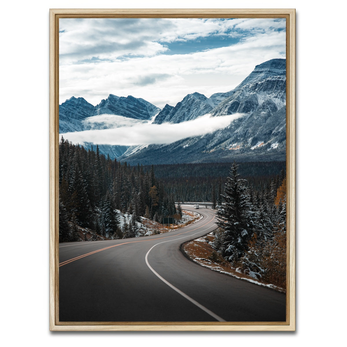 AUTO-MOCKUP WHITE | Snow Drive | 1 Piece | Natural Framed Canvas | group=3x4