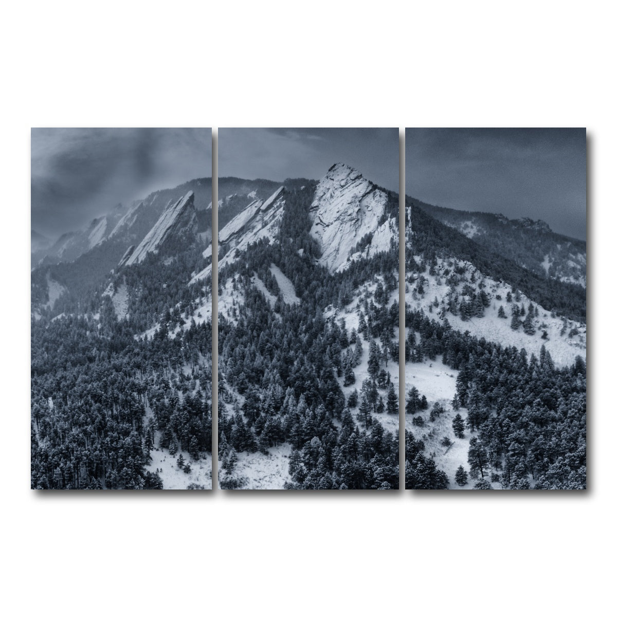 AUTO-MOCKUP WHITE | Snow on the Flatirons | 3 Piece | Gallery Wrap Canvas | group=12x24
