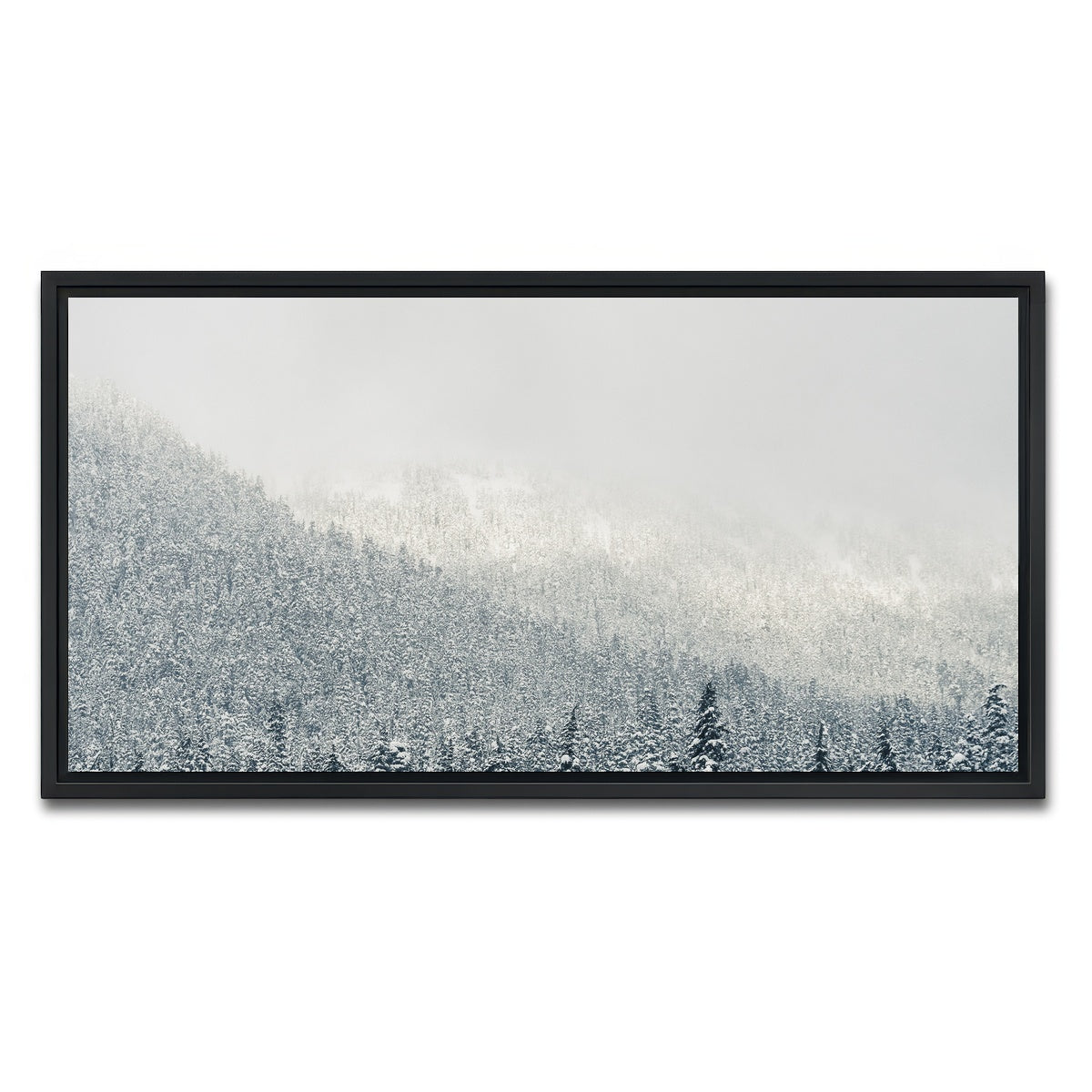 AUTO-MOCKUP WHITE | Snowy Mountains | 1 Piece | Black Framed Canvas | group=2x1