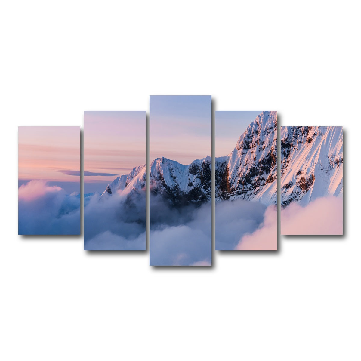 AUTO-MOCKUP WHITE | Snowy Peaks | 5 Piece | Gallery Wrap Canvas | group=5_normal