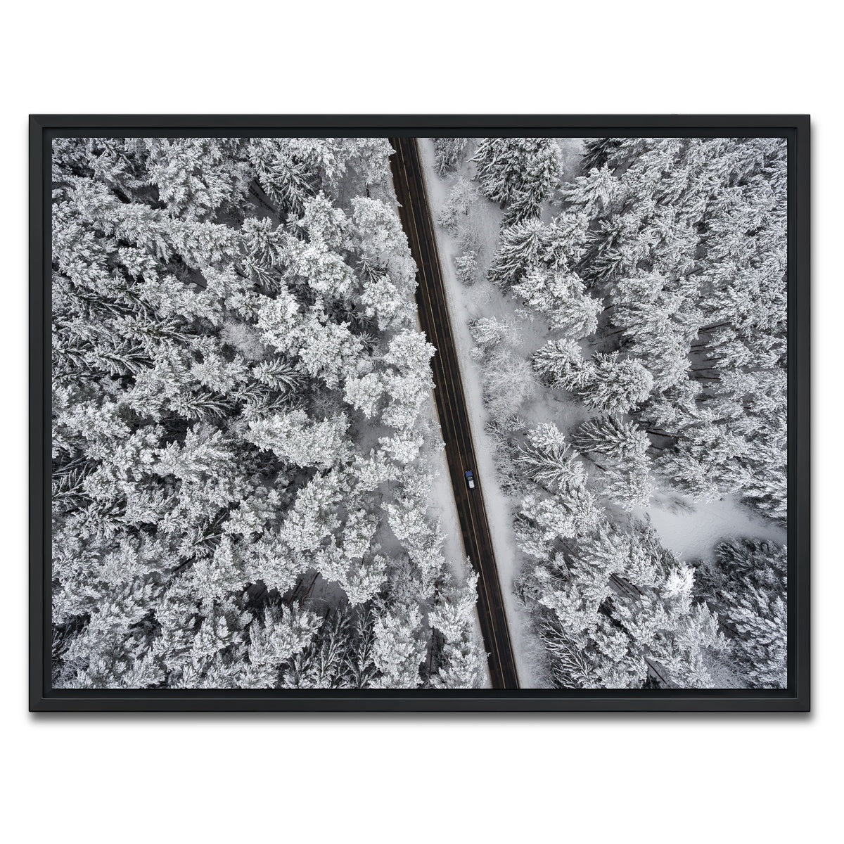 AUTO-MOCKUP WHITE | Snowy Road | 1 Piece | Black Framed Canvas | group=4x3