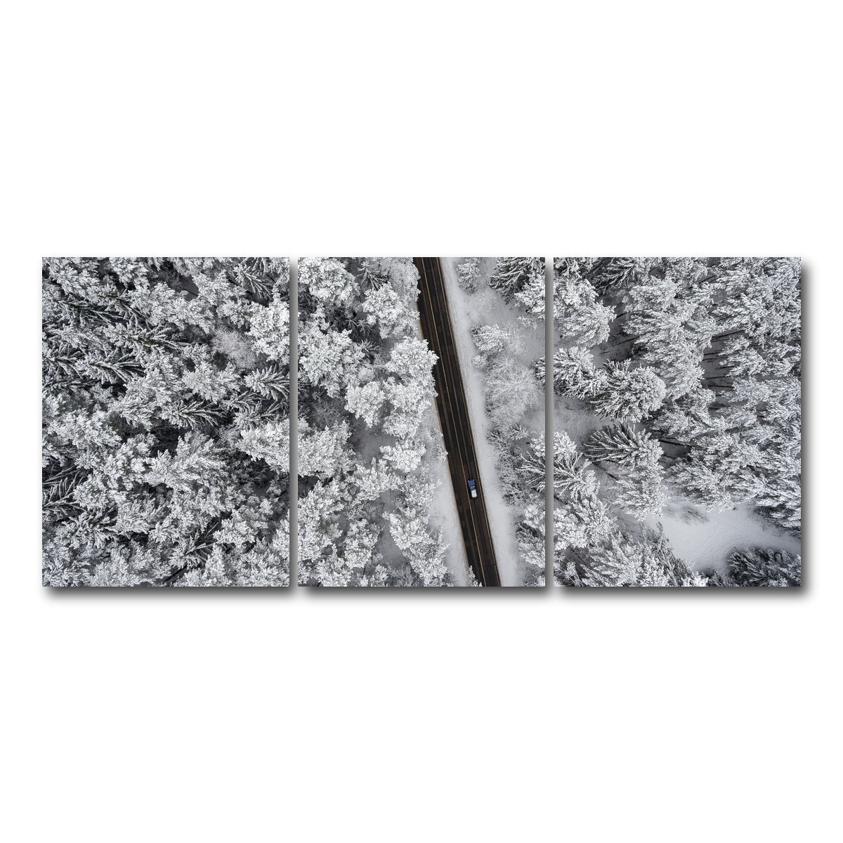 AUTO-MOCKUP WHITE | Snowy Road | 3 Piece | Gallery Wrap Canvas | group=18x24