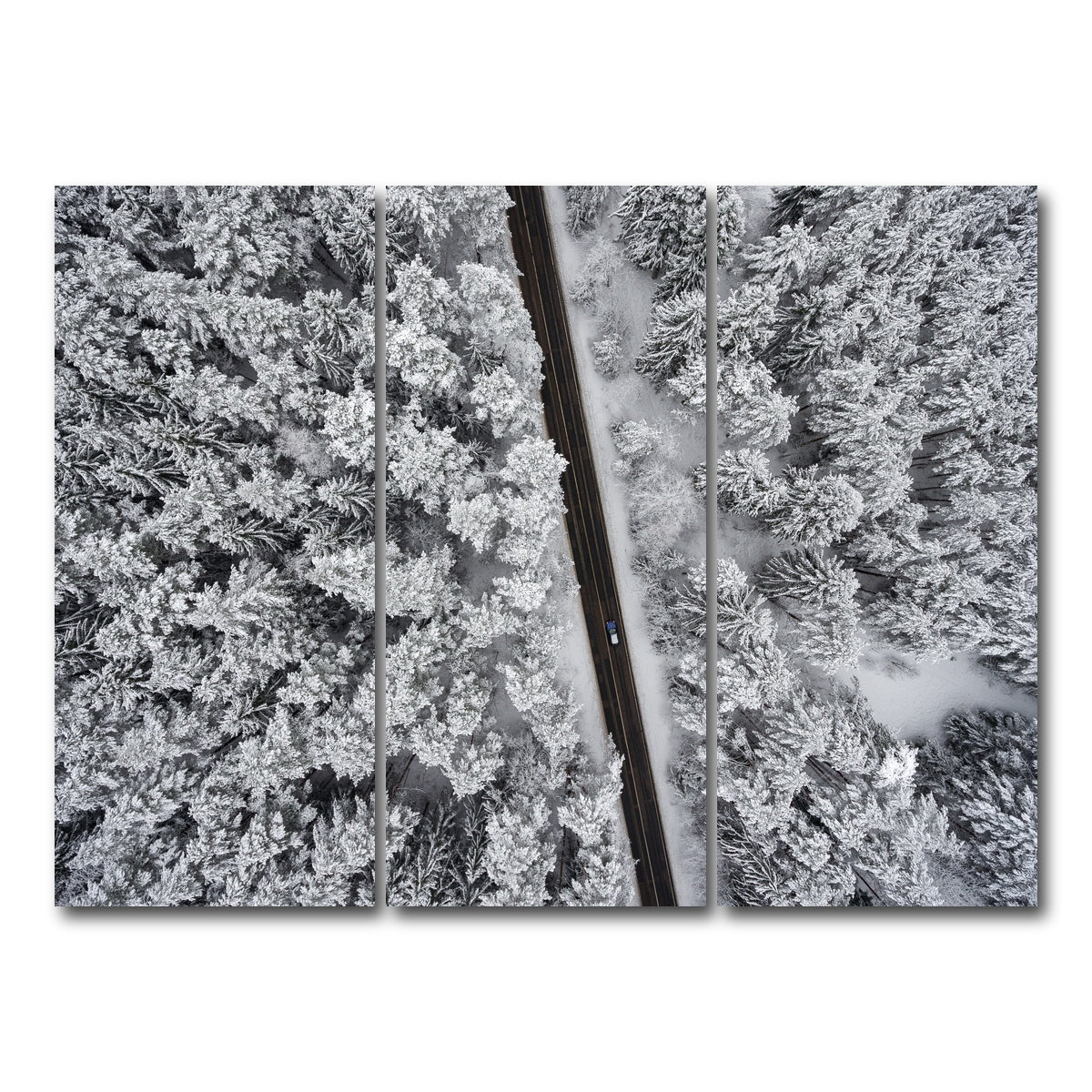 AUTO-MOCKUP WHITE | Snowy Road | 3 Piece | Gallery Wrap Canvas | group=8x18