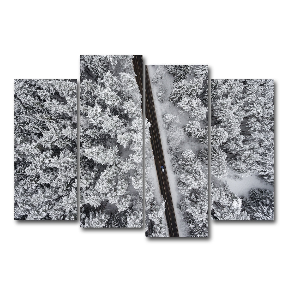 AUTO-MOCKUP WHITE | Snowy Road | 4 Piece | Gallery Wrap Canvas | group=4_normal