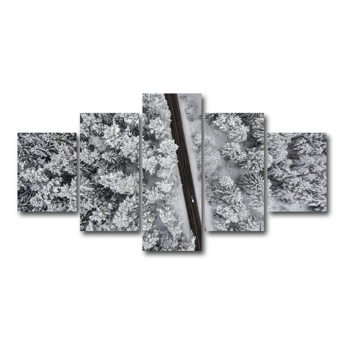 AUTO-MOCKUP WHITE | Snowy Road | 5 Piece | Gallery Wrap Canvas | group=5_short