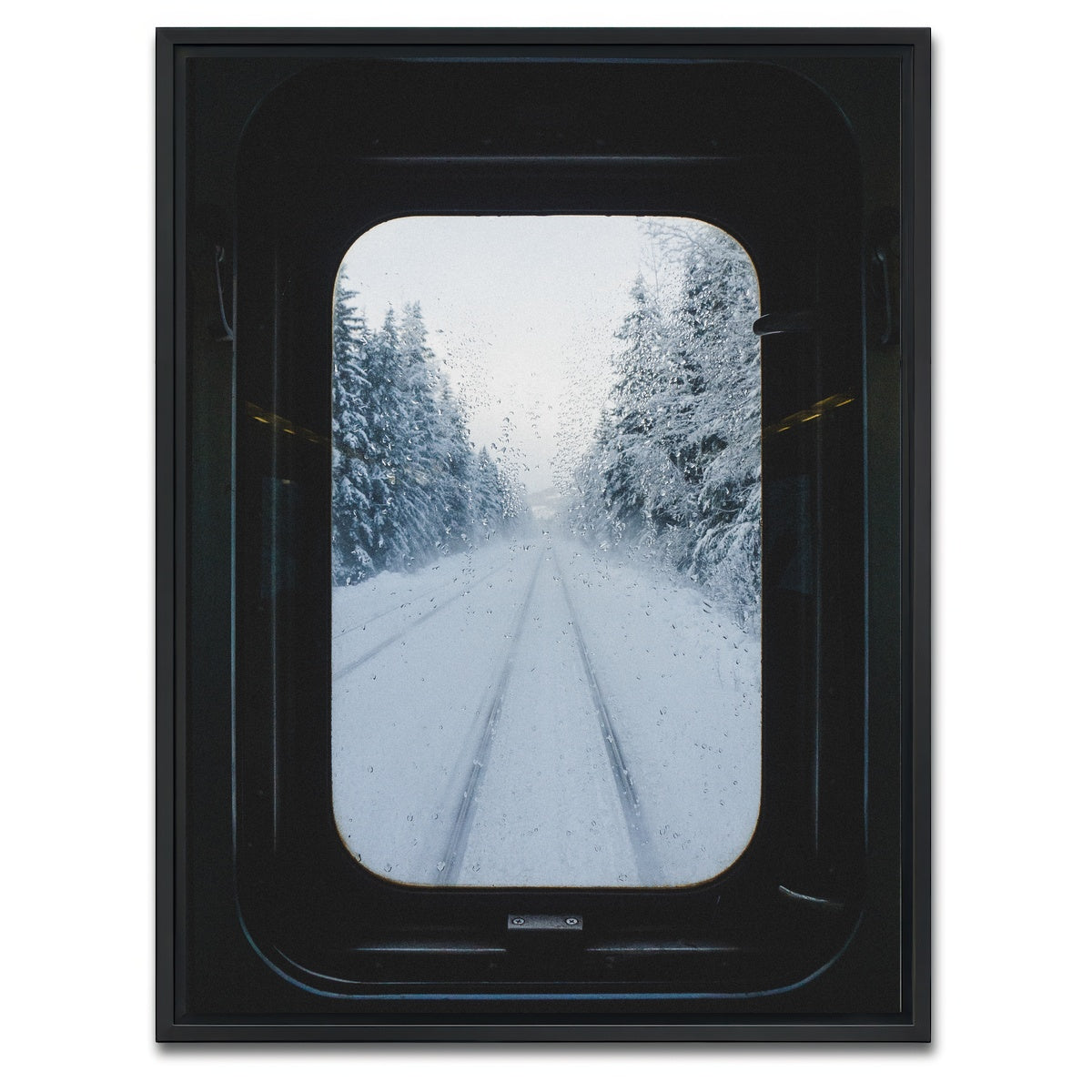 AUTO-MOCKUP WHITE | Snowy Train | 1 Piece | Black Framed Canvas | group=3x4