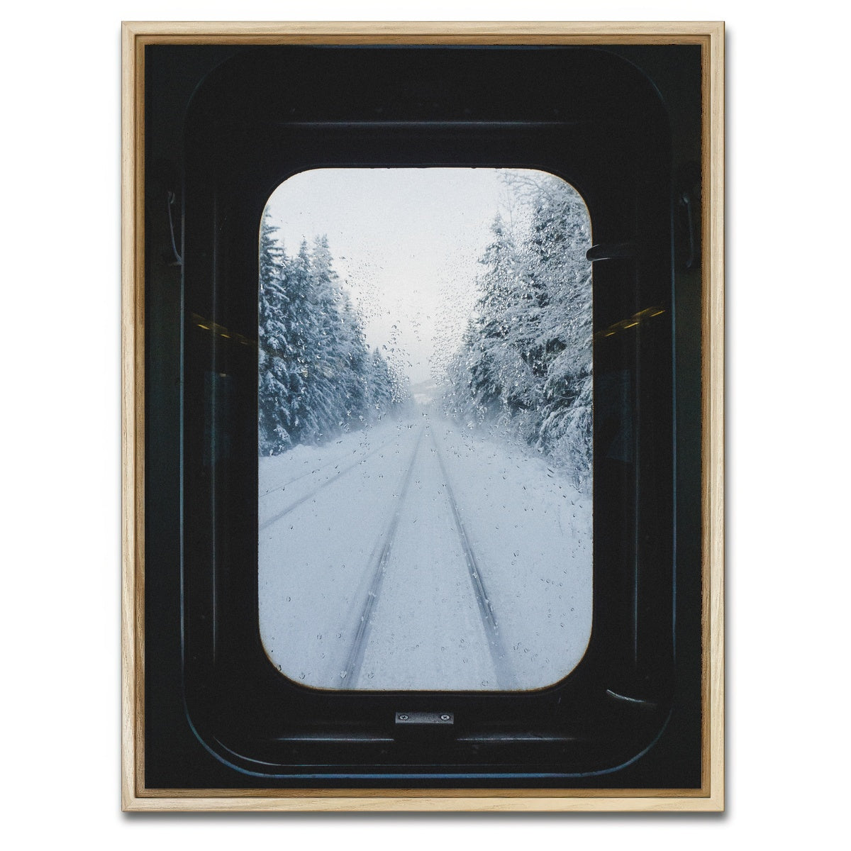 AUTO-MOCKUP WHITE | Snowy Train | 1 Piece | Natural Framed Canvas | group=3x4