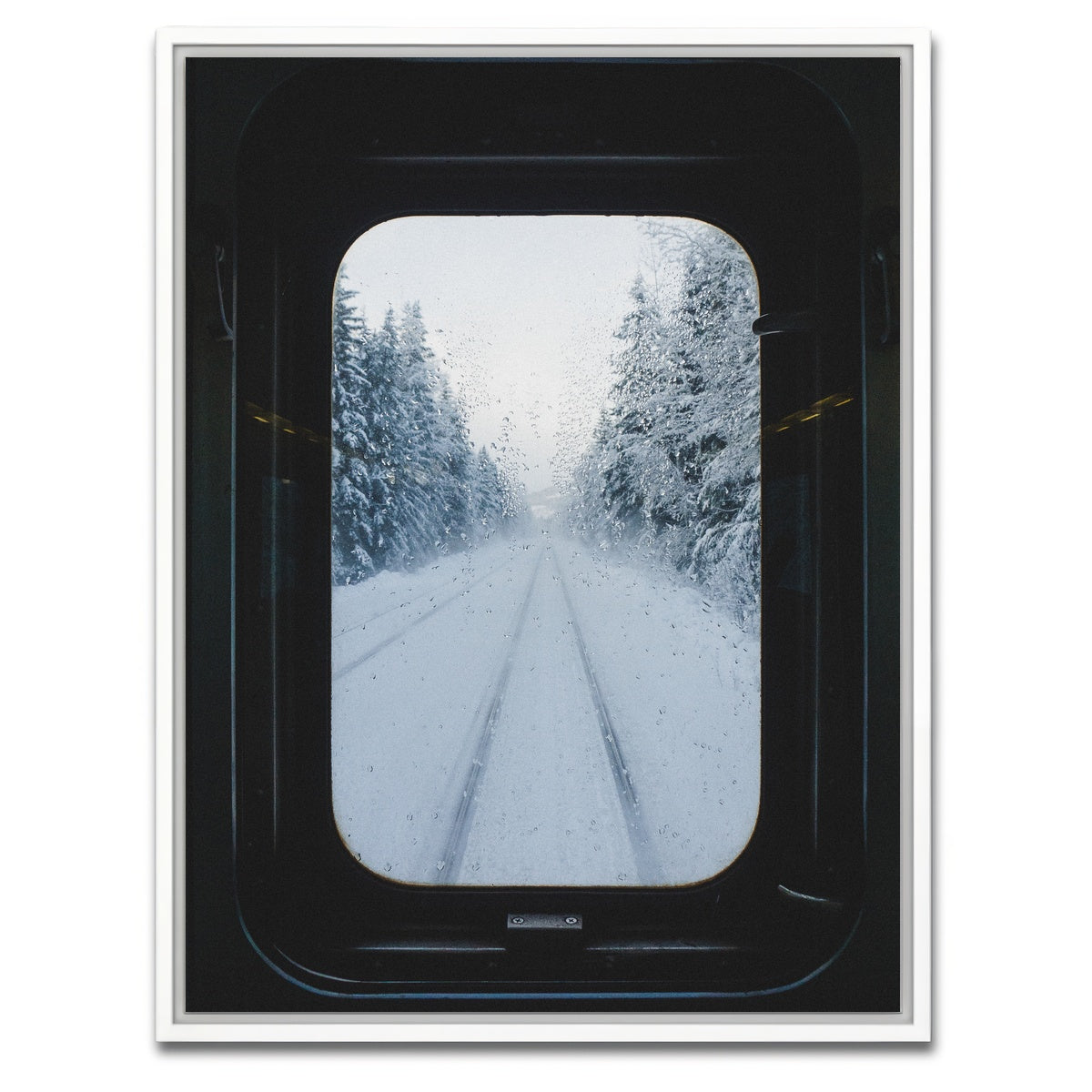 AUTO-MOCKUP WHITE | Snowy Train | 1 Piece | White Framed Canvas | group=3x4