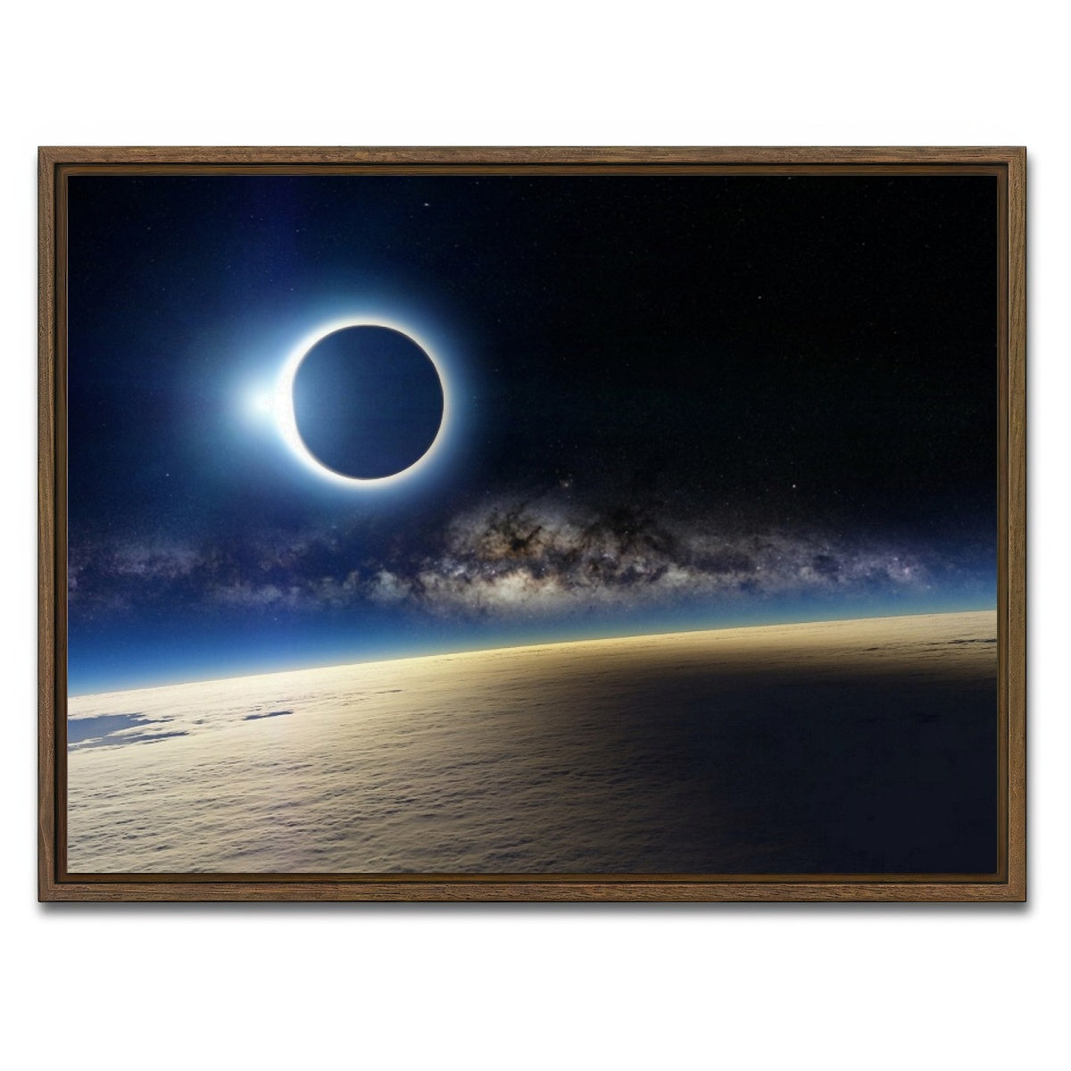 AUTO-MOCKUP WHITE | Solar Eclipse | 1 Piece | Walnut Framed Canvas | group=4x3