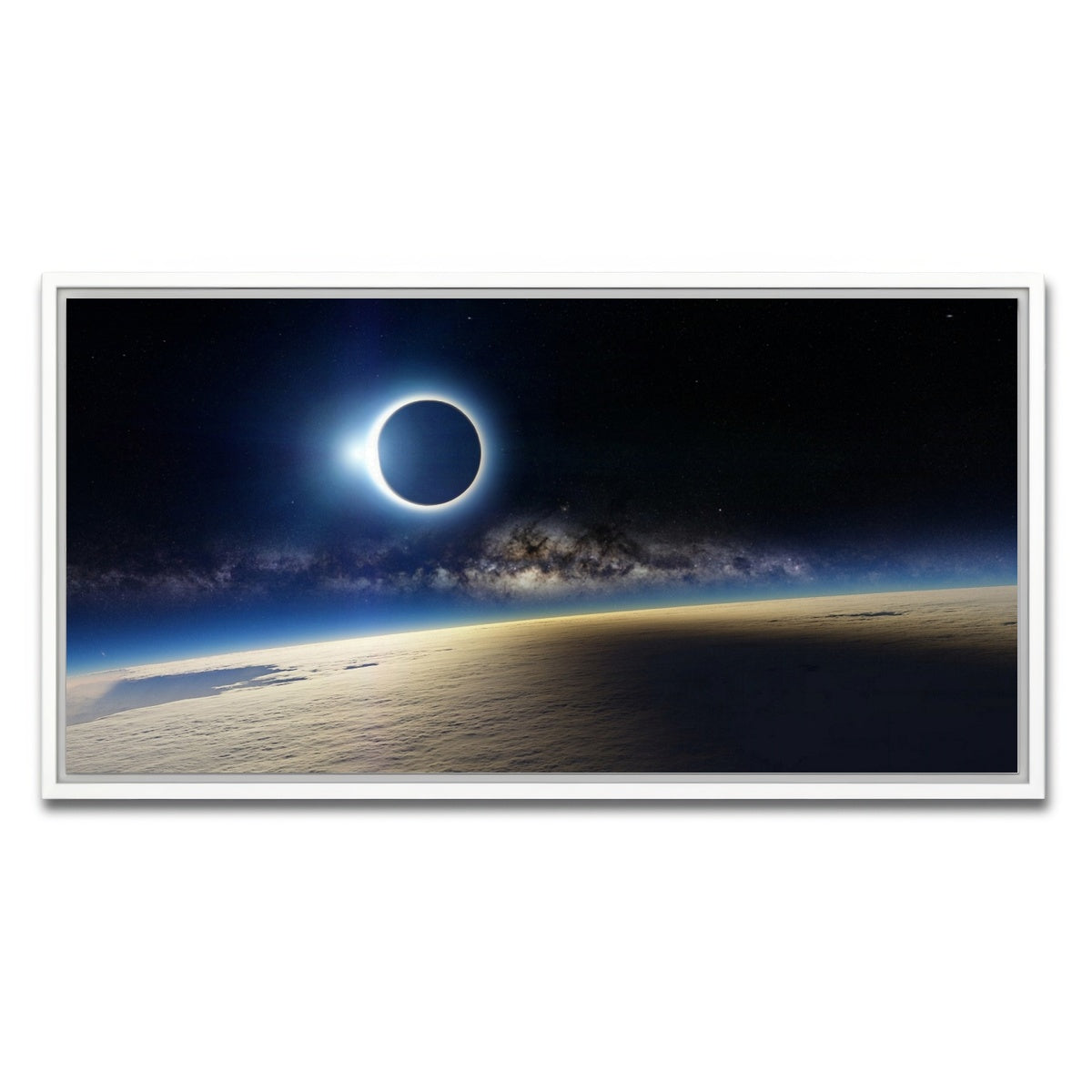 AUTO-MOCKUP WHITE | Solar Eclipse | 1 Piece | White Framed Canvas | group=2x1