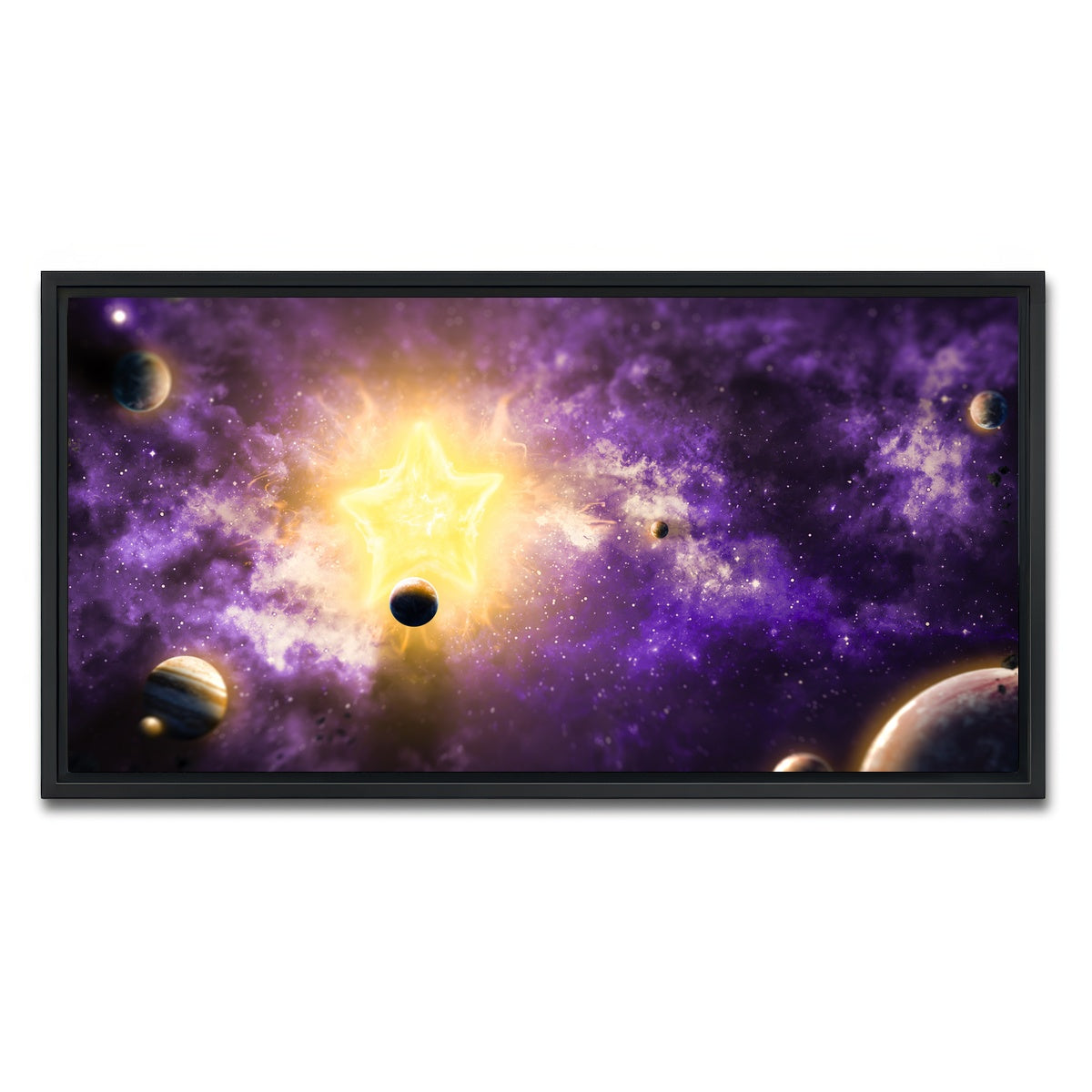 AUTO-MOCKUP WHITE | Solar System | 1 Piece | Black Framed Canvas | group=2x1