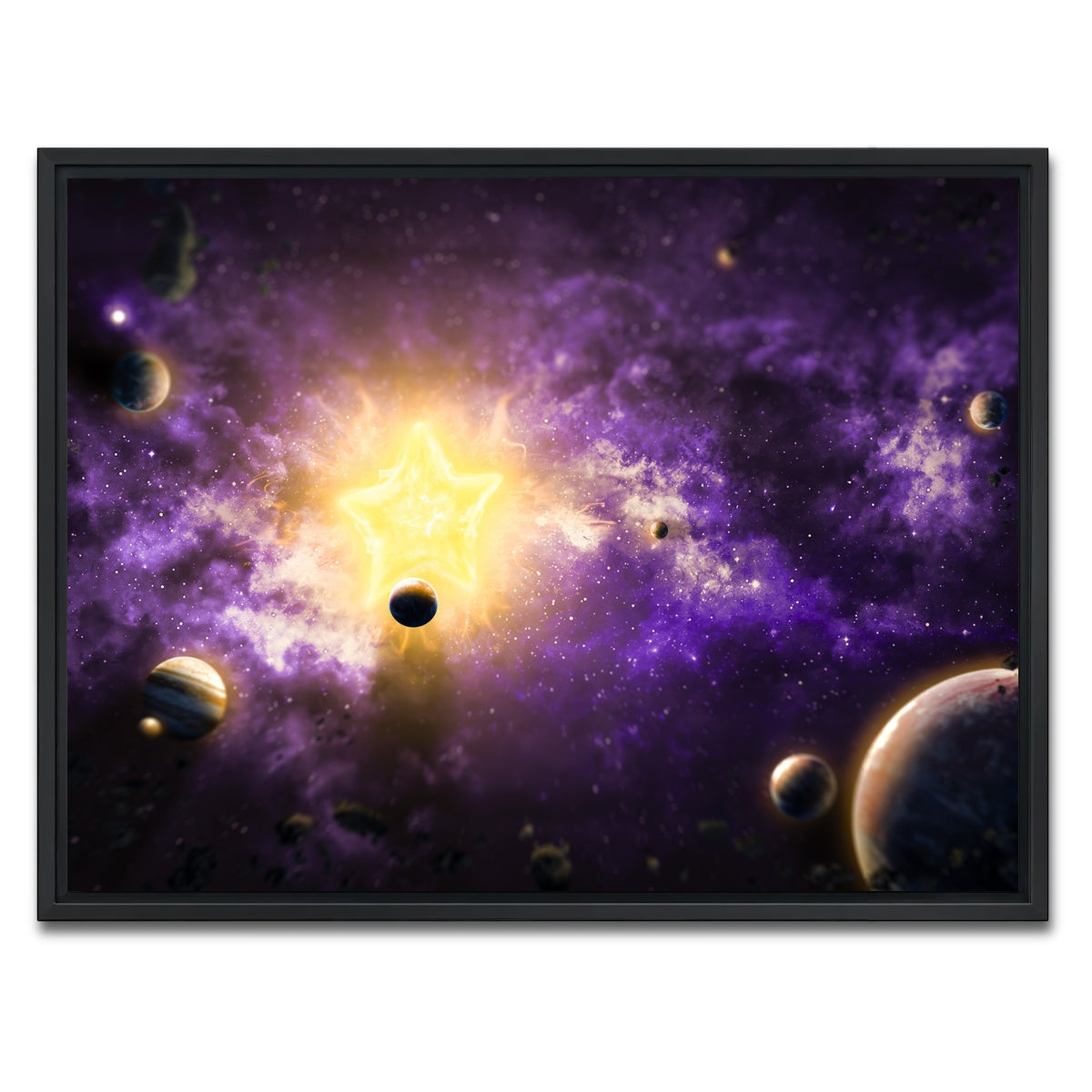 AUTO-MOCKUP WHITE | Solar System | 1 Piece | Black Framed Canvas | group=4x3