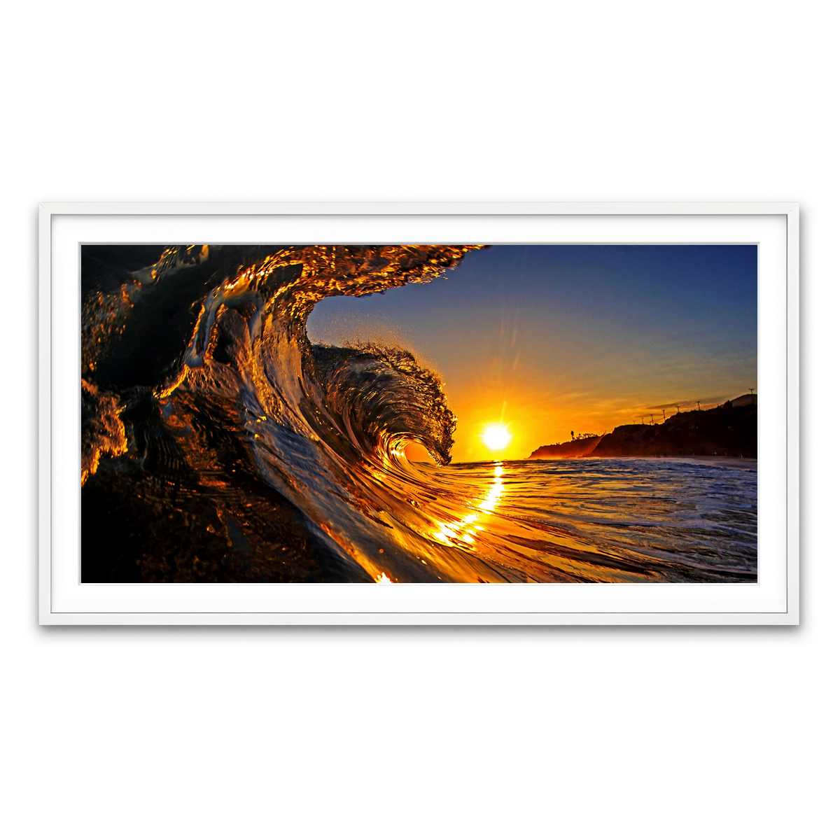Framed Print 2x1 White
