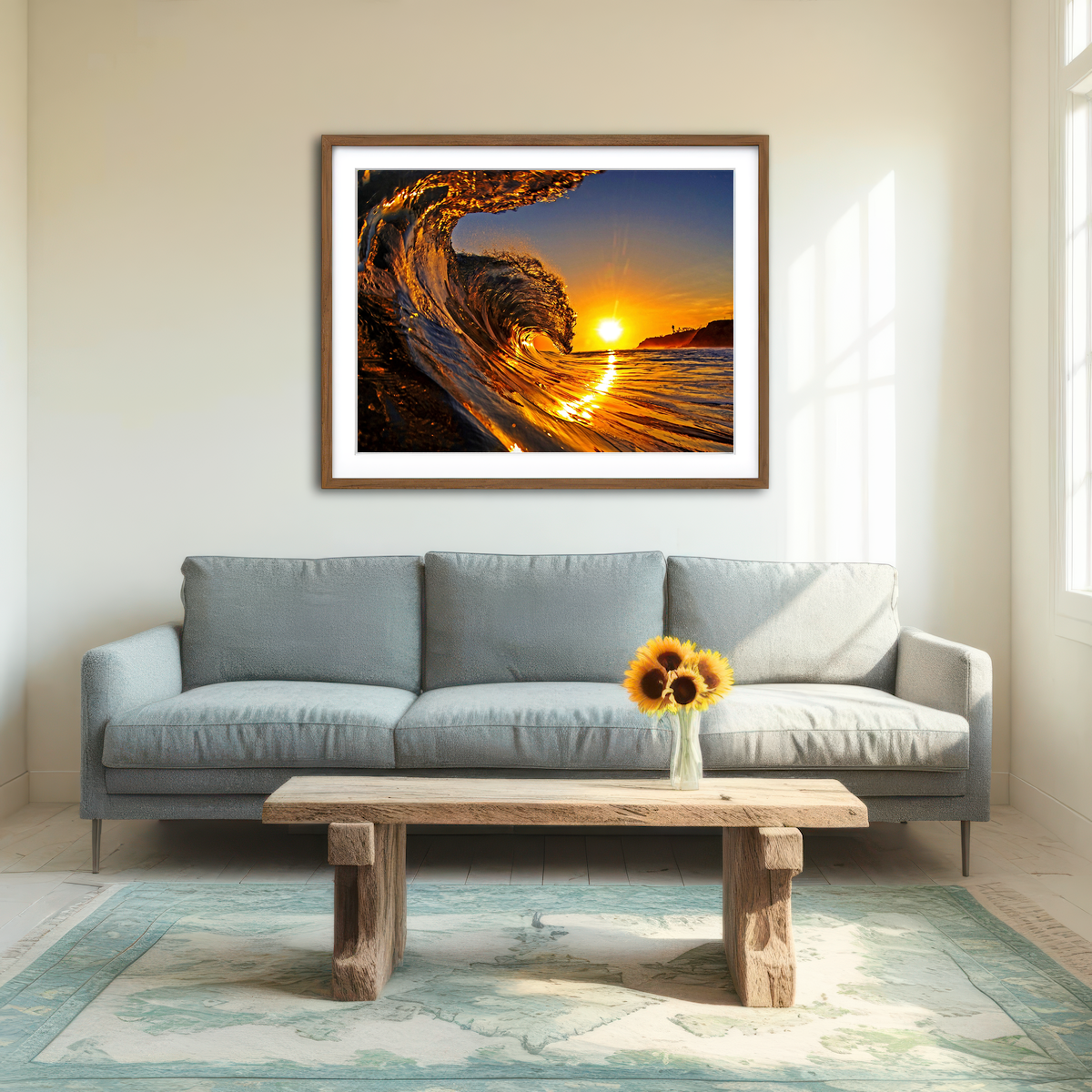 AUTO-MOCKUP ROOM | Solar Waves Wall Art