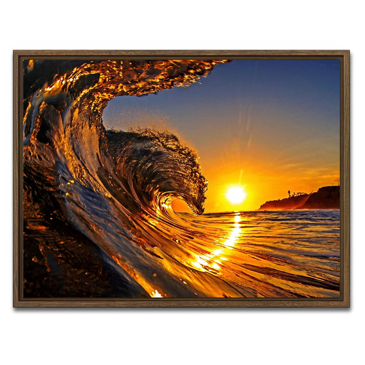 AUTO-MOCKUP WHITE | Solar Waves | 1 Piece | Walnut Framed Canvas | group=4x3