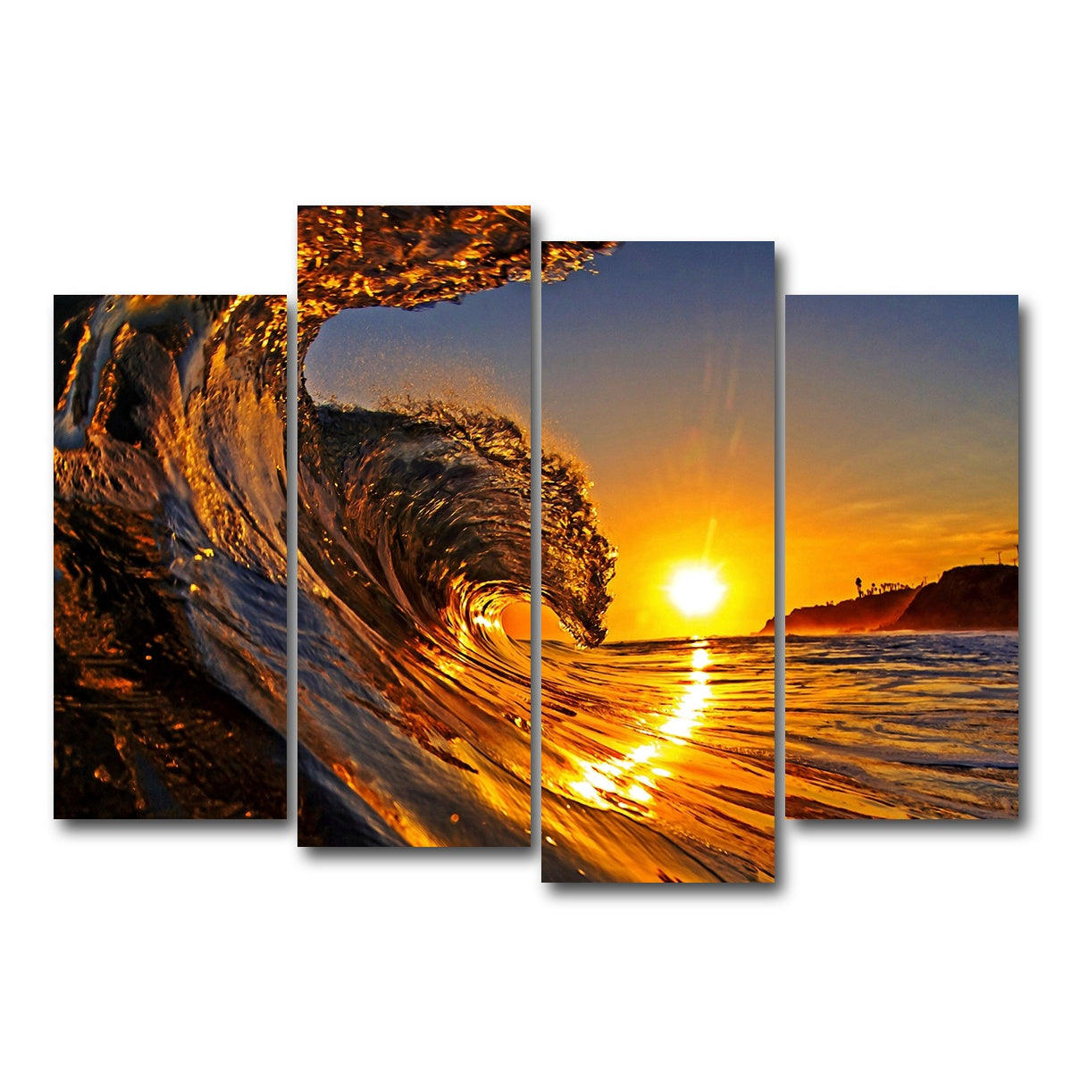 AUTO-MOCKUP WHITE | Solar Waves | 4 Piece | Gallery Wrap Canvas | group=4_normal