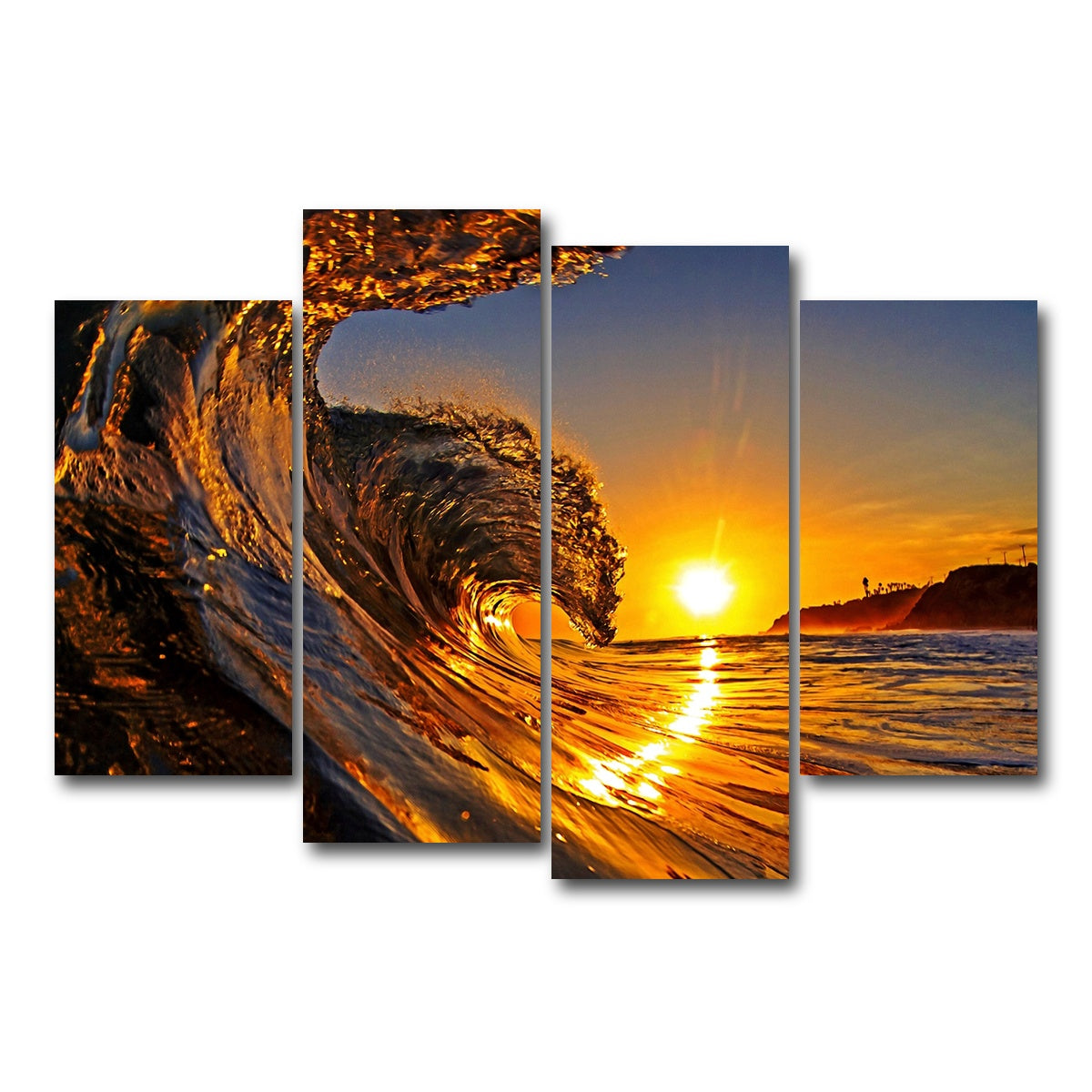 AUTO-MOCKUP WHITE | Solar Waves | 4 Piece | Gallery Wrap Canvas | group=4_short