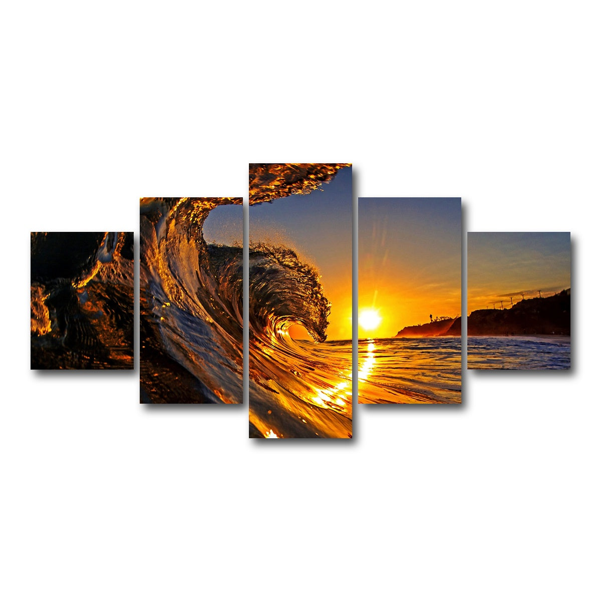 AUTO-MOCKUP WHITE | Solar Waves | 5 Piece | Gallery Wrap Canvas | group=5_short