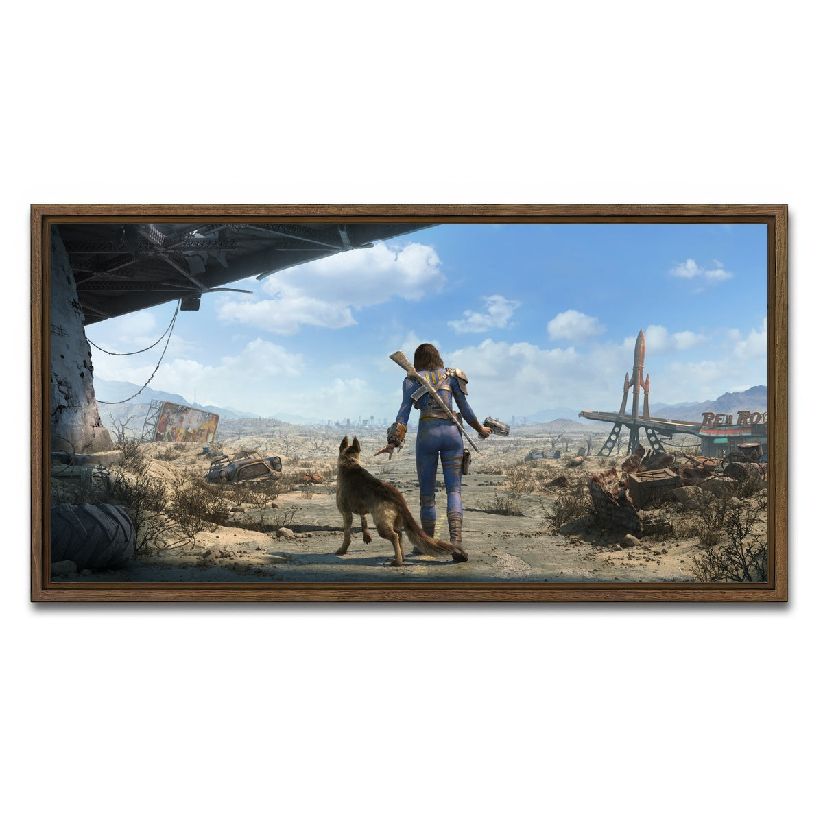 AUTO-MOCKUP WHITE | Sole Survivor Fallout | 1 Piece | Walnut Framed Canvas | group=2x1