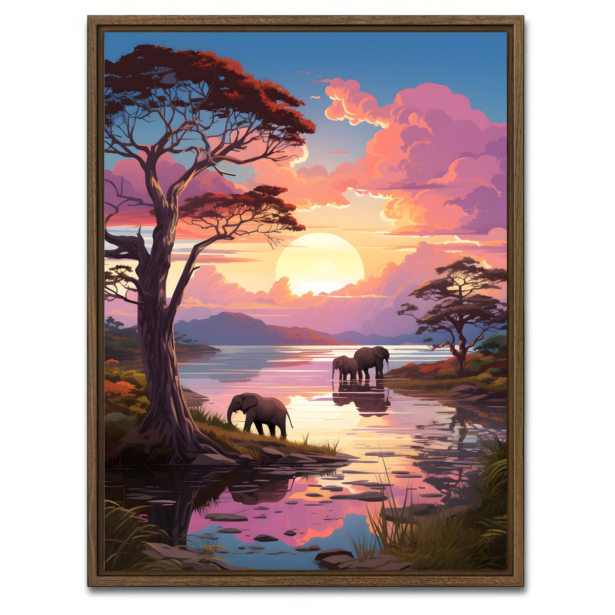 AUTO-MOCKUP WHITE | South Africa - Kruger National Park | 1 Piece | Walnut Framed Canvas | group=3x4