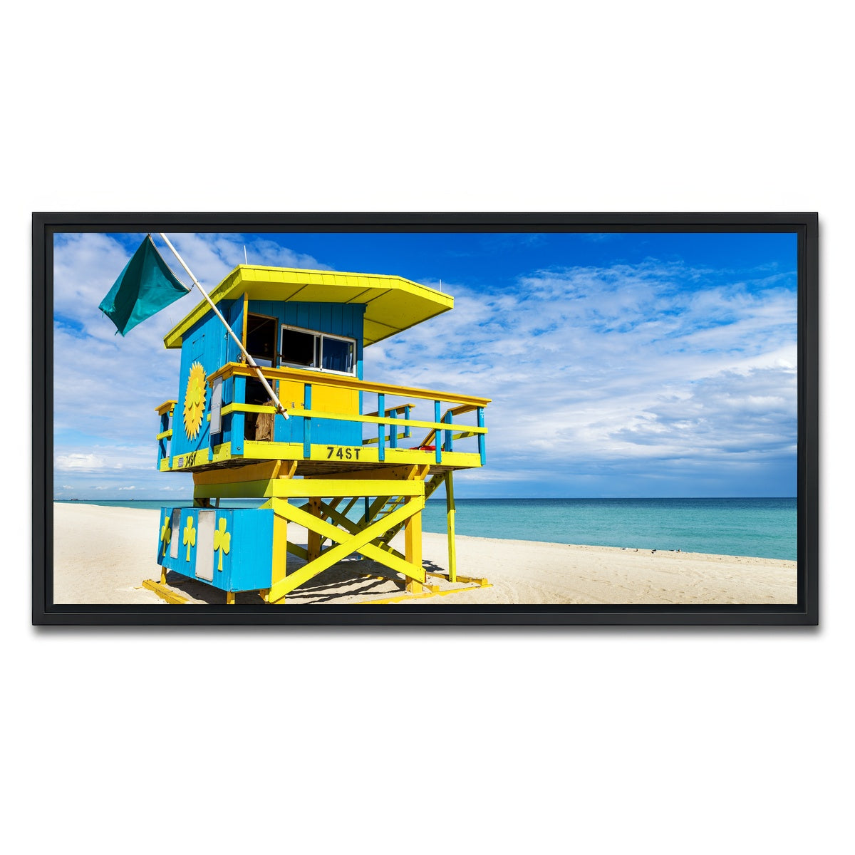 AUTO-MOCKUP WHITE | South Beach Lifeguard Tower | 1 Piece | Black Framed Canvas | group=2x1