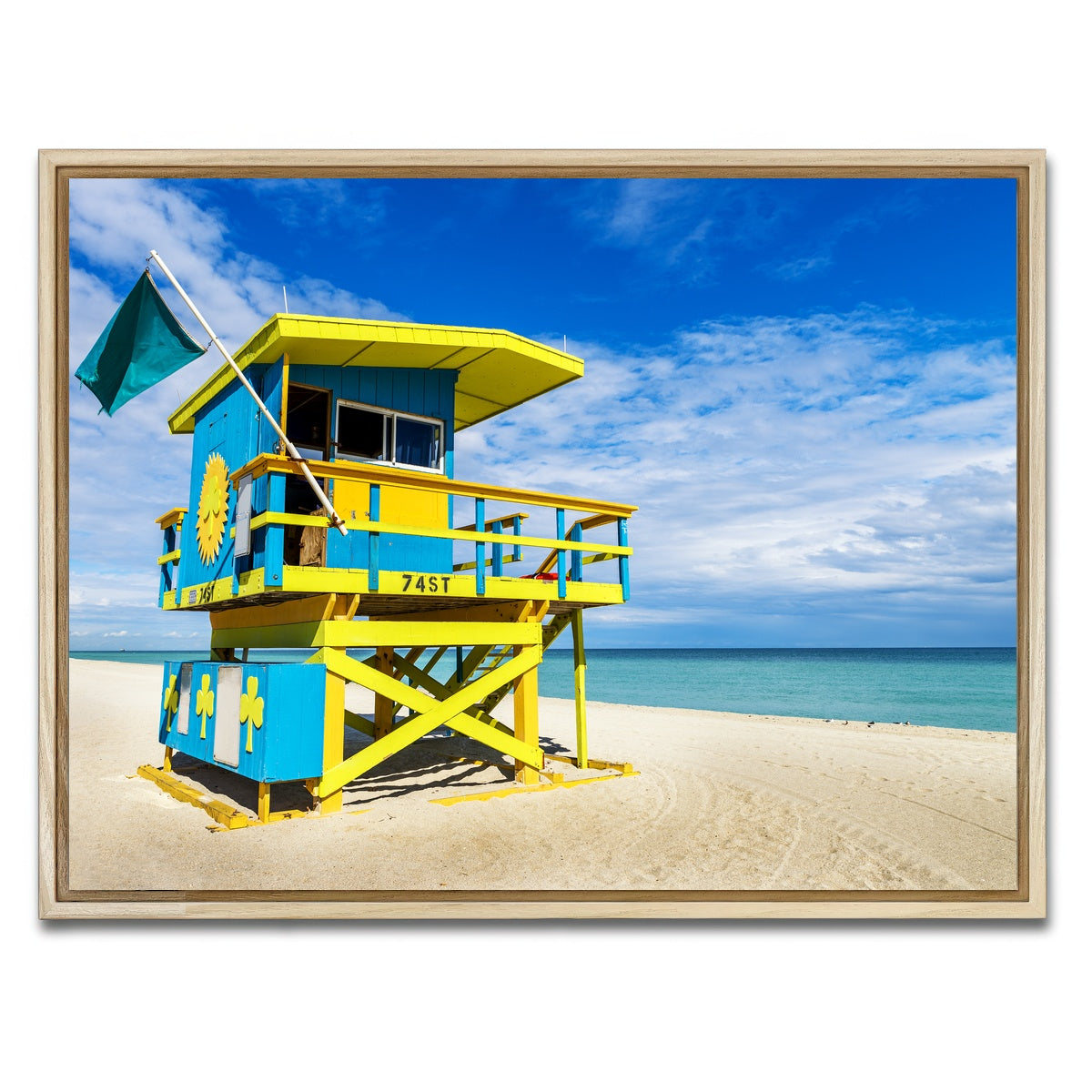 AUTO-MOCKUP WHITE | South Beach Lifeguard Tower | 1 Piece | Natural Framed Canvas | group=4x3