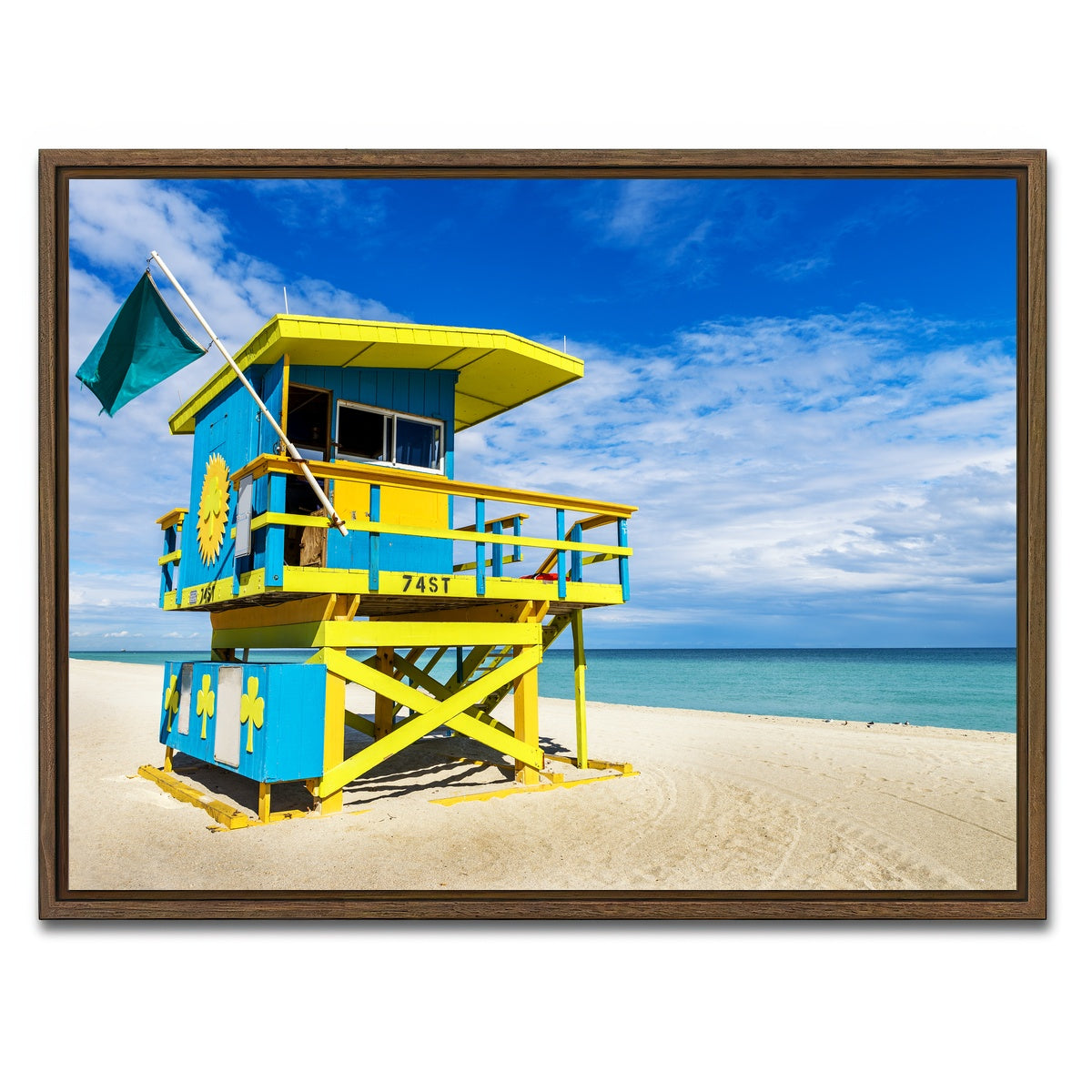 AUTO-MOCKUP WHITE | South Beach Lifeguard Tower | 1 Piece | Walnut Framed Canvas | group=4x3