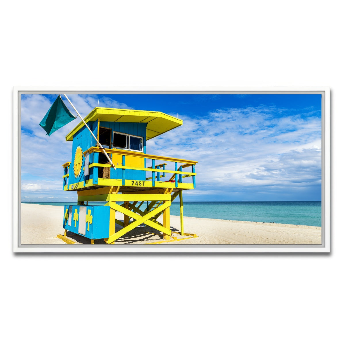 AUTO-MOCKUP WHITE | South Beach Lifeguard Tower | 1 Piece | White Framed Canvas | group=2x1