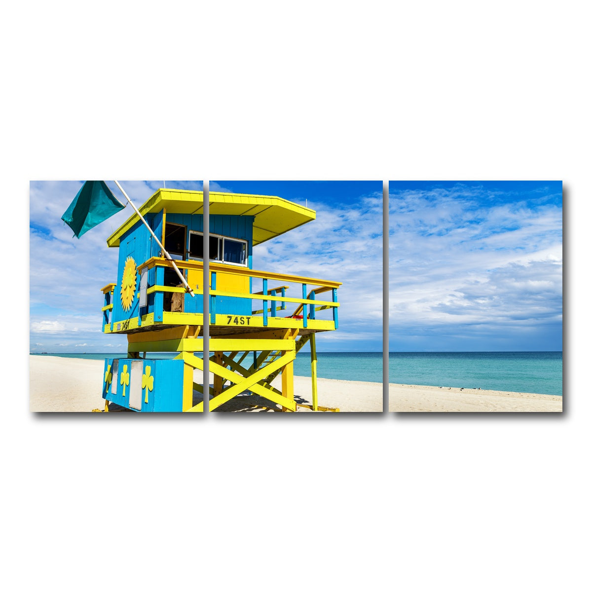 AUTO-MOCKUP WHITE | South Beach Lifeguard Tower | 3 Piece | Gallery Wrap Canvas | group=18x24