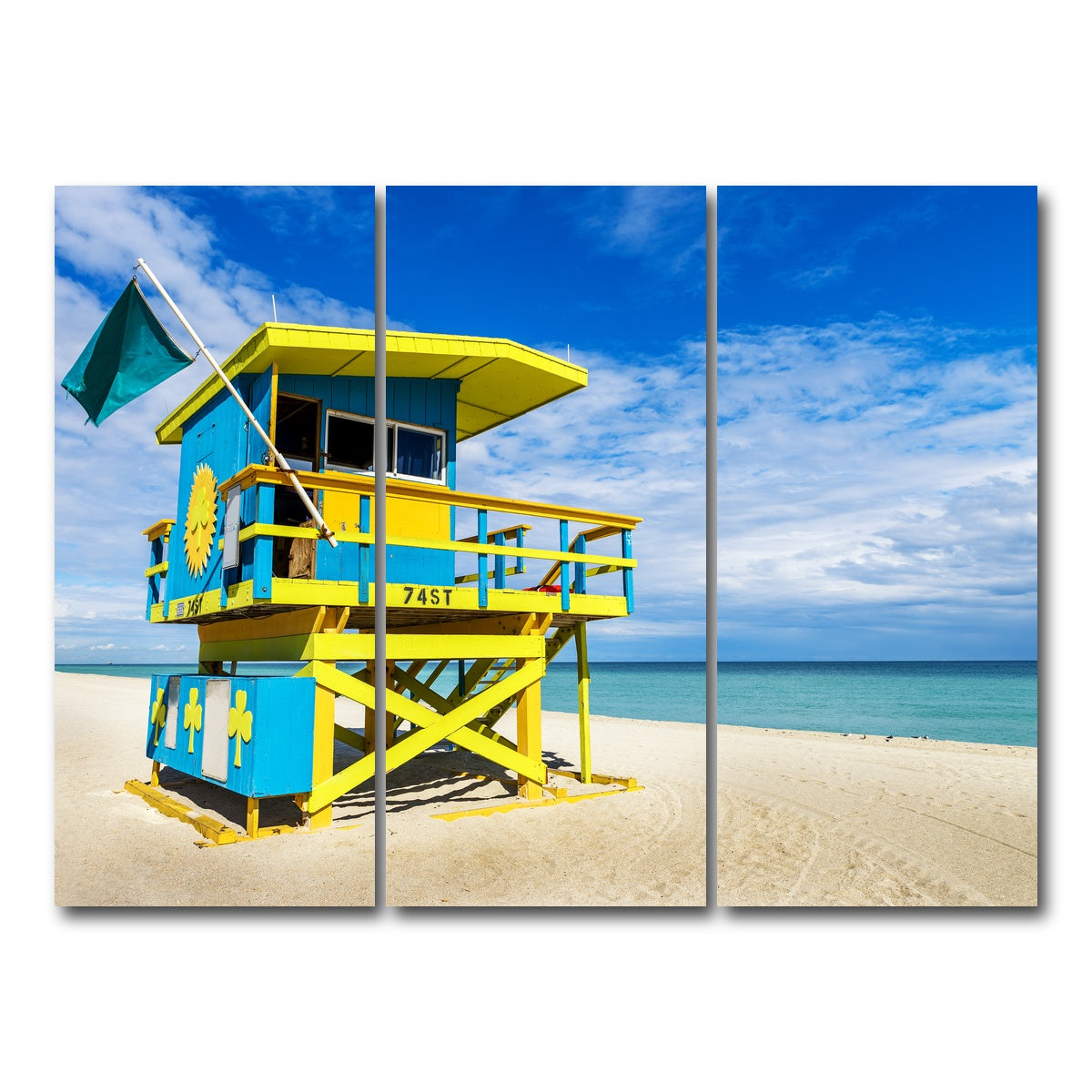 AUTO-MOCKUP WHITE | South Beach Lifeguard Tower | 3 Piece | Gallery Wrap Canvas | group=8x18