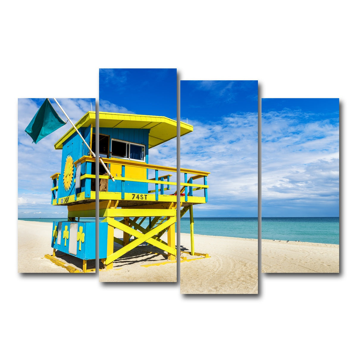 AUTO-MOCKUP WHITE | South Beach Lifeguard Tower | 4 Piece | Gallery Wrap Canvas | group=4_normal