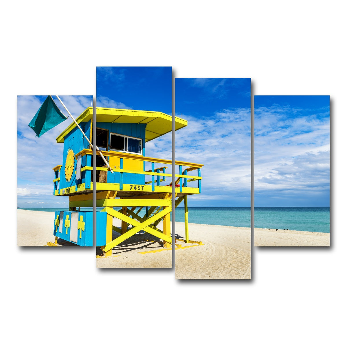 AUTO-MOCKUP WHITE | South Beach Lifeguard Tower | 4 Piece | Gallery Wrap Canvas | group=4_short