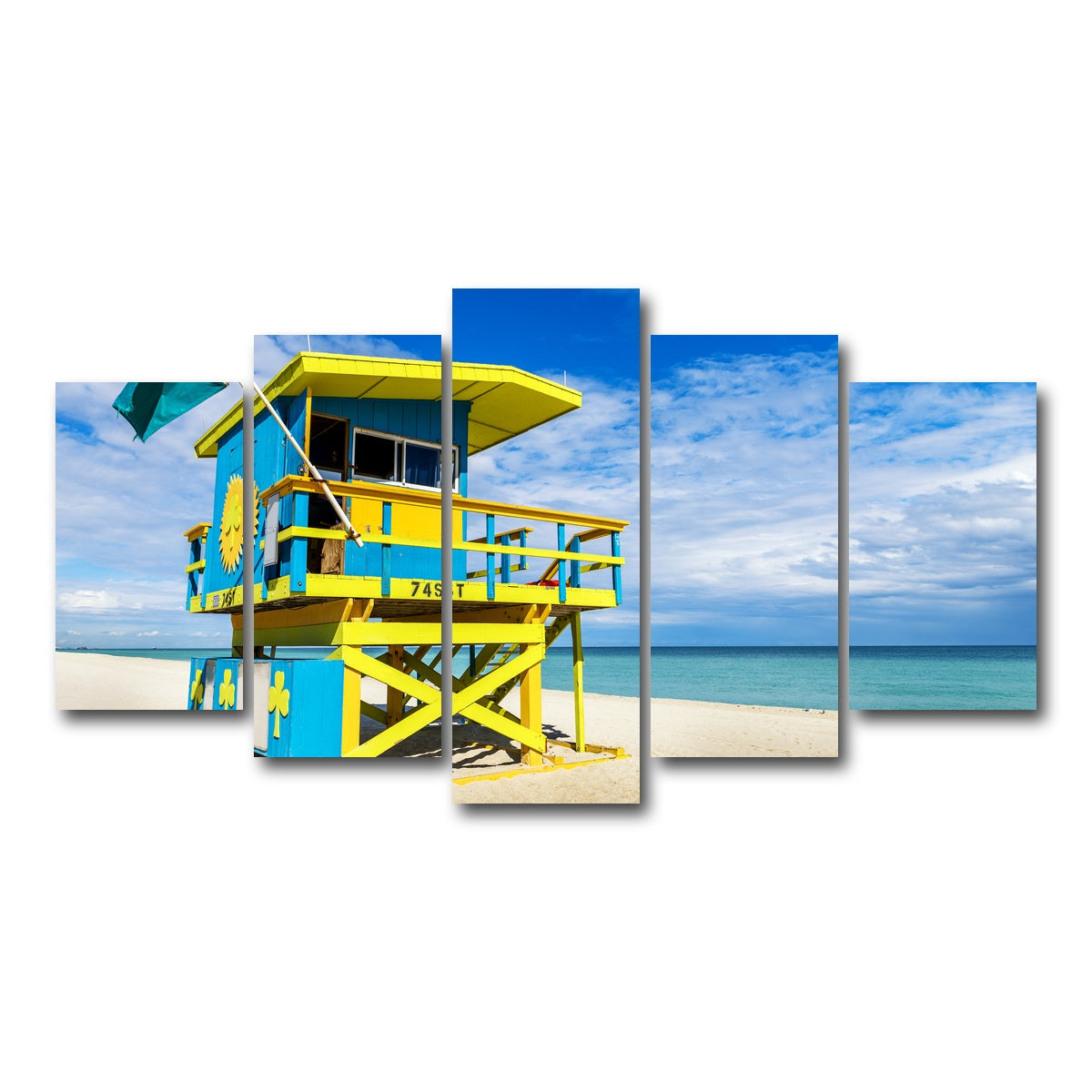AUTO-MOCKUP WHITE | South Beach Lifeguard Tower | 5 Piece | Gallery Wrap Canvas | group=5_normal