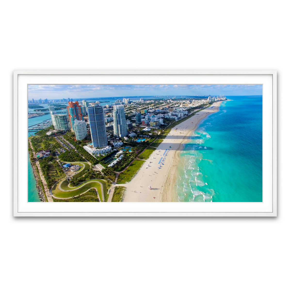 Framed Print 2x1 White