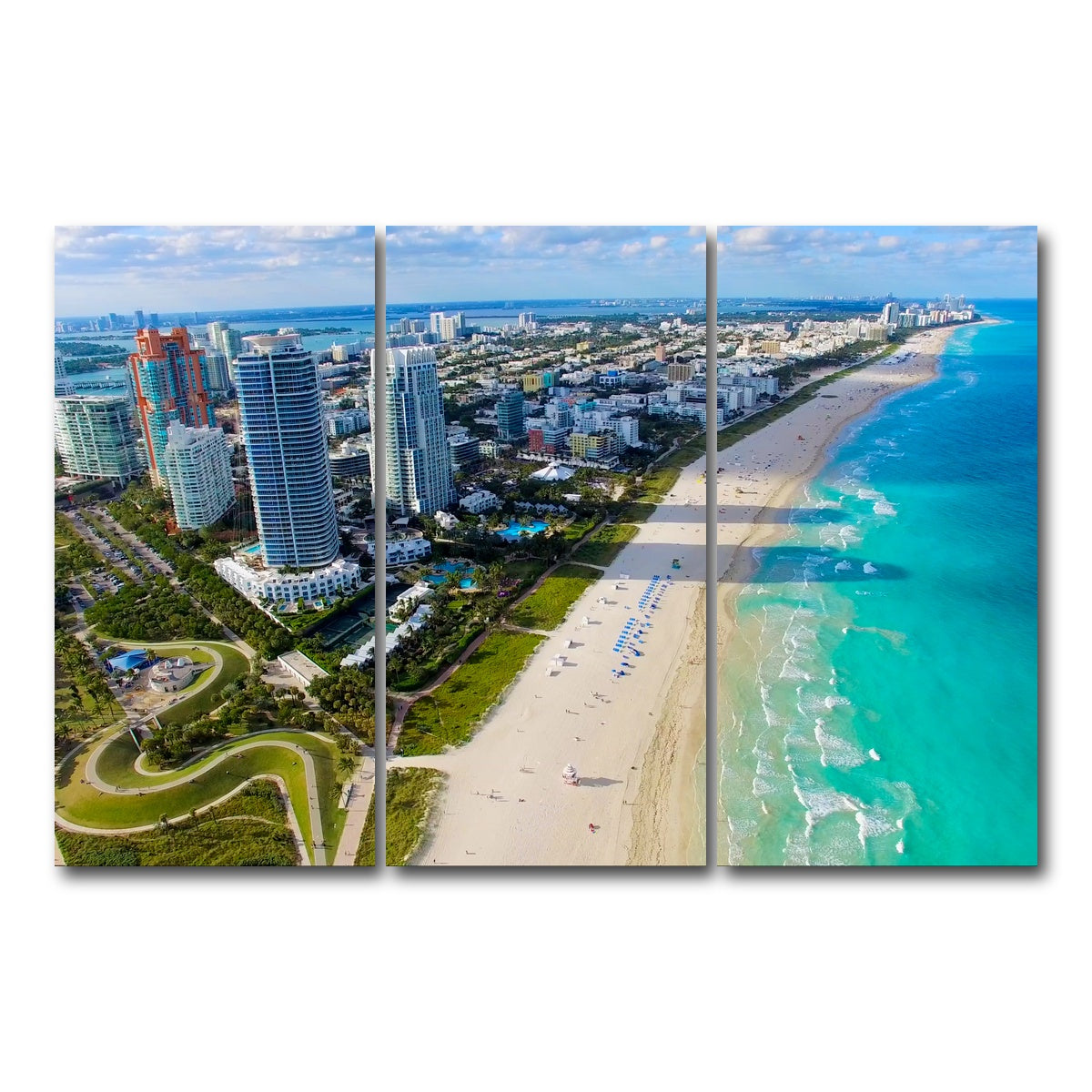 AUTO-MOCKUP WHITE | South Beach | 3 Piece | Gallery Wrap Canvas | group=12x24
