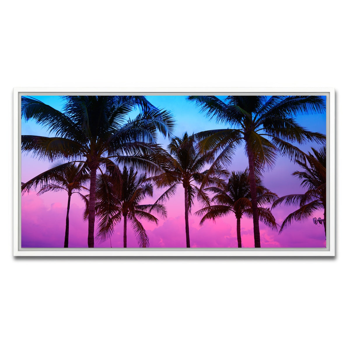 AUTO-MOCKUP WHITE | South Beach sunset | 1 Piece | White Framed Canvas | group=2x1