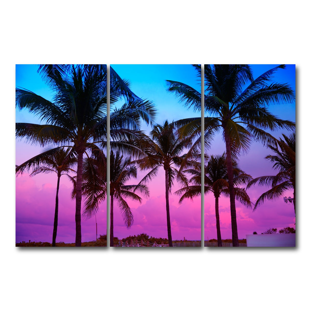 AUTO-MOCKUP WHITE | South Beach sunset | 3 Piece | Gallery Wrap Canvas | group=12x24