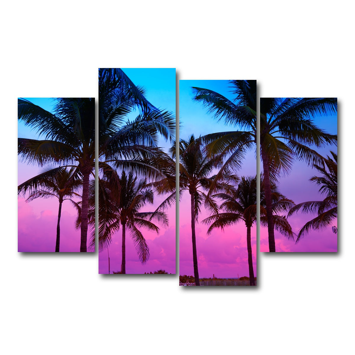 AUTO-MOCKUP WHITE | South Beach sunset | 4 Piece | Gallery Wrap Canvas | group=4_short
