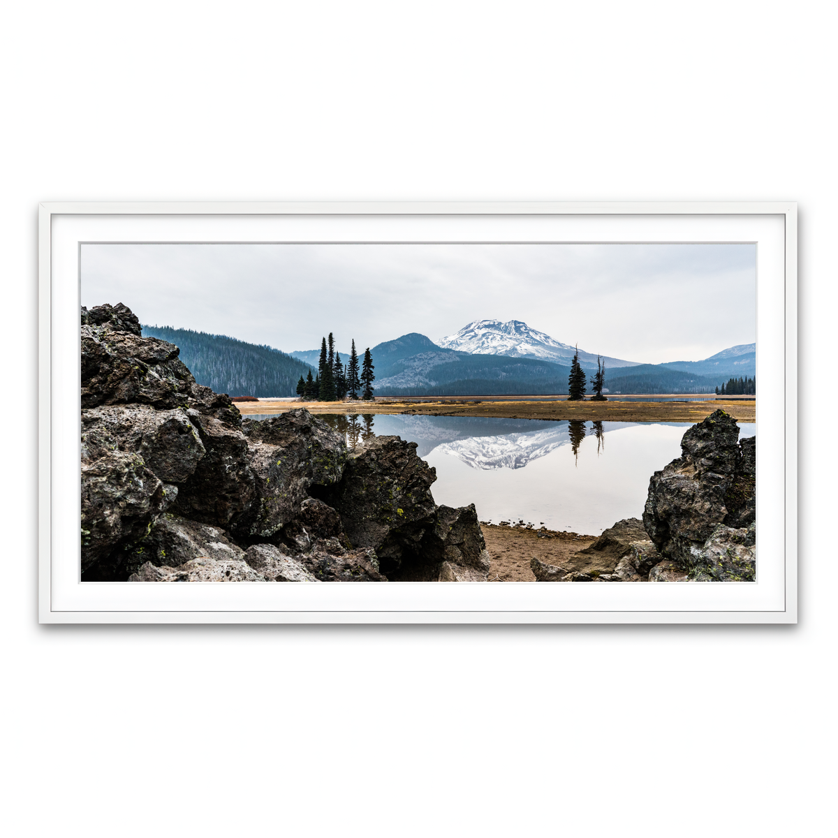 Framed Print 2x1 White