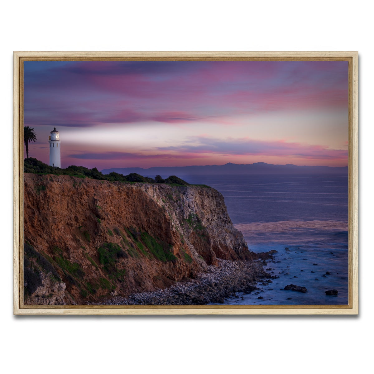 AUTO-MOCKUP WHITE | Southern California Lighthouse | 1 Piece | Natural Framed Canvas | group=4x3